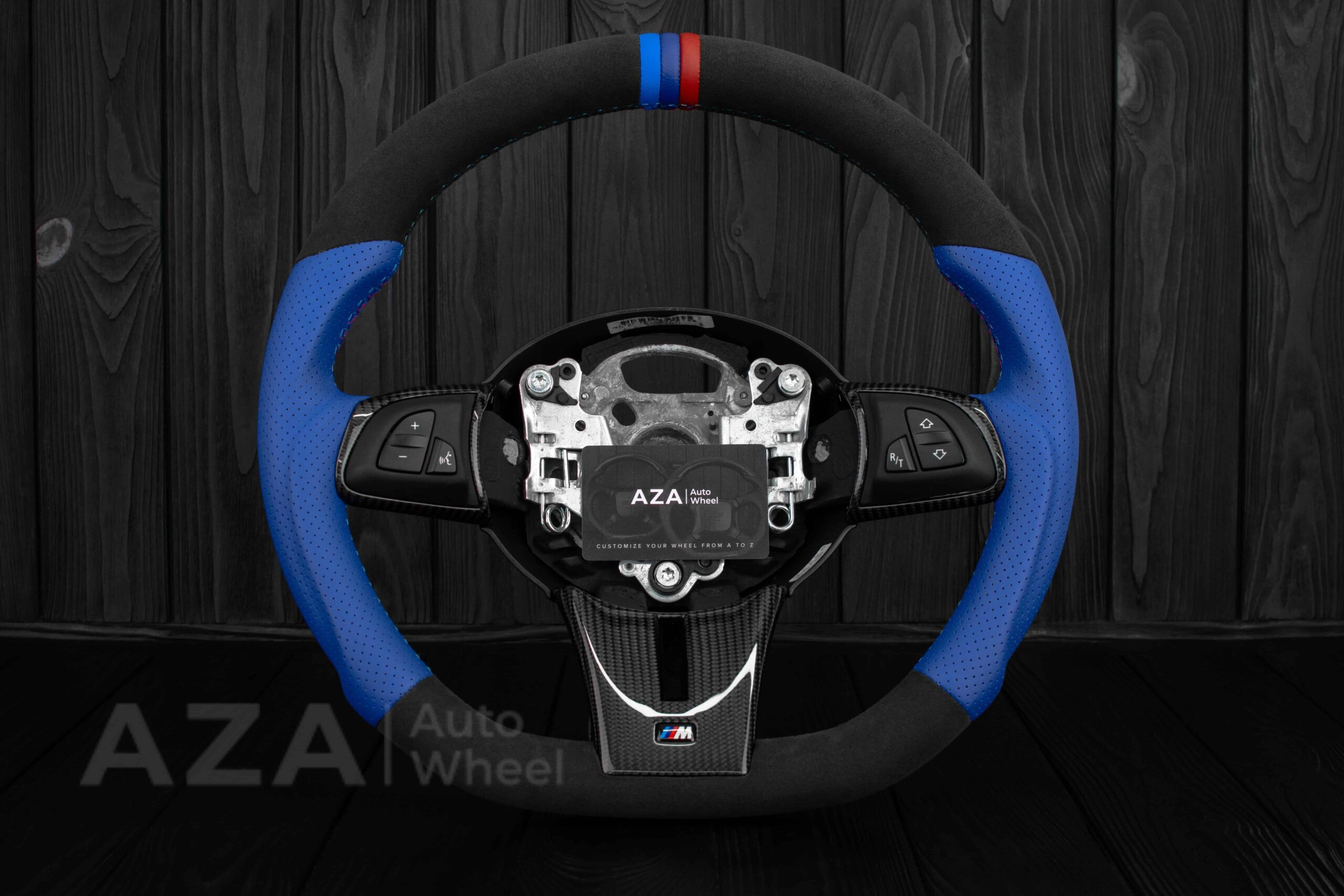 Steering wheel BMW Z4 M 2006-2009 Carbon fiber trims/Alcantara/Dark Blue leather/M stripe - Image 7