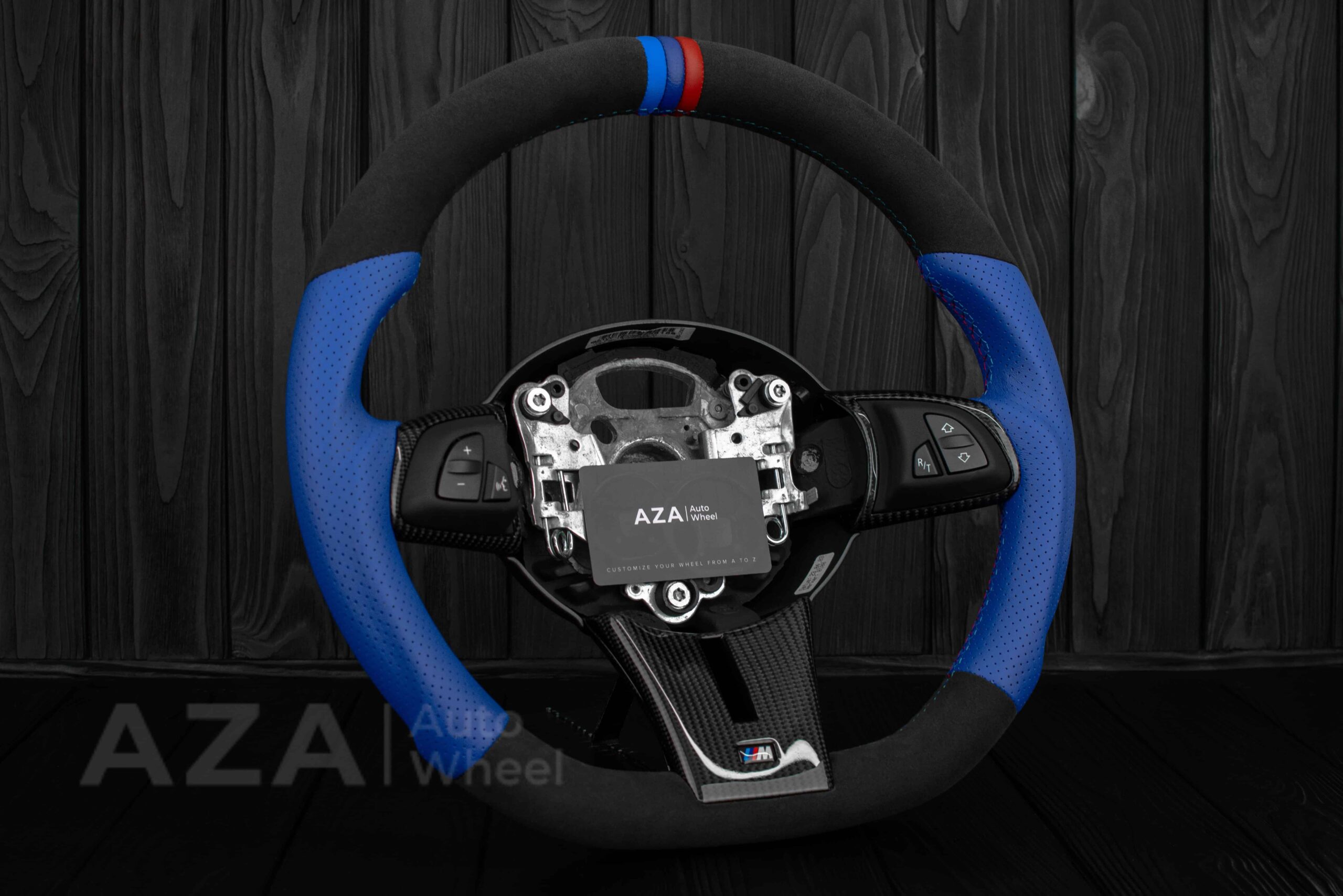 Steering wheel BMW Z4 M 2006-2009 Carbon fiber trims/Alcantara/Dark Blue leather/M stripe - Image 8