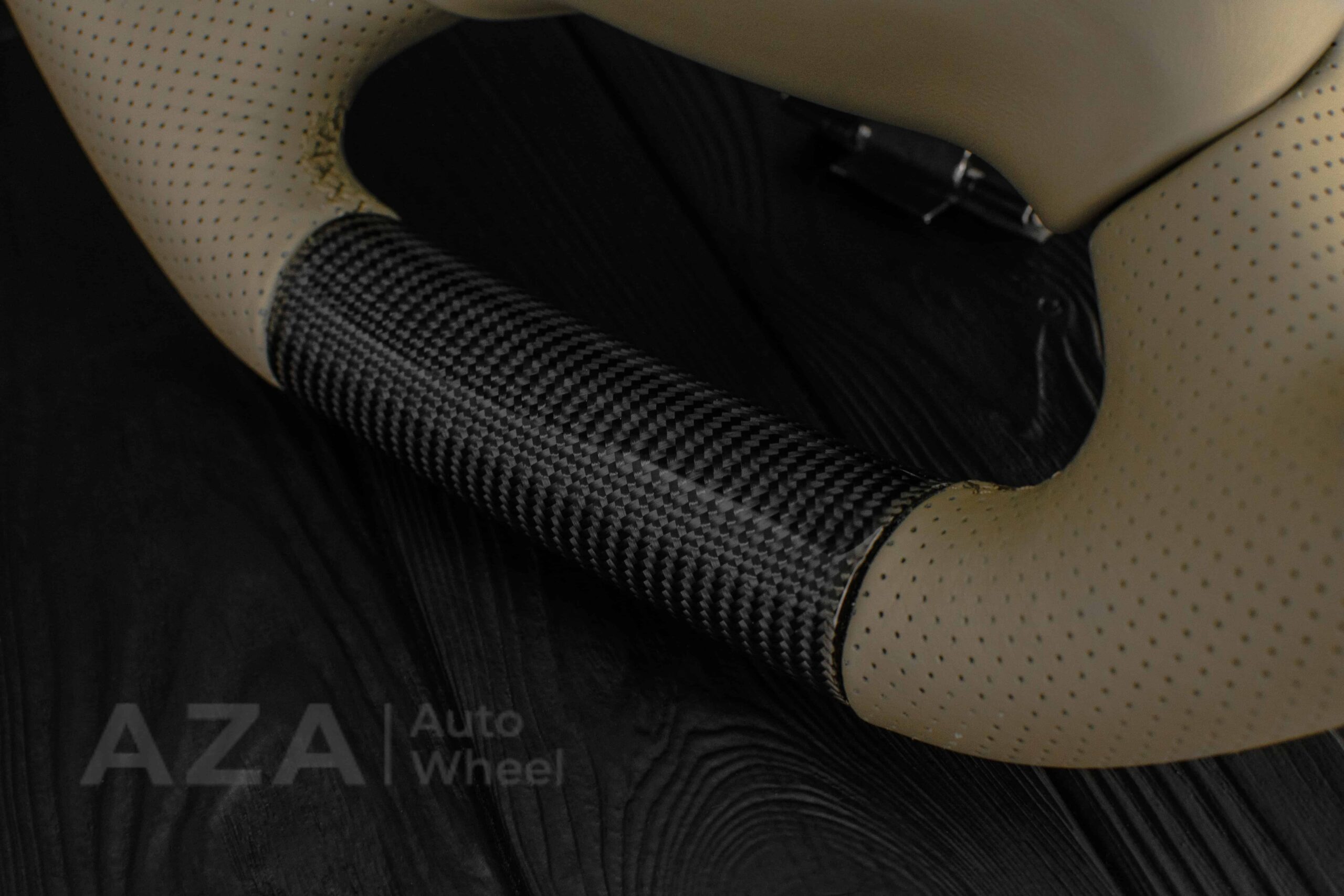 Steering wheel GM, Silverado, Sierra, Escalade, Yukon, S10, Blazer, Tahoe, Suburban (1998-2002) Carbon fiber/Perforated leather/Tan Accents - Image 18