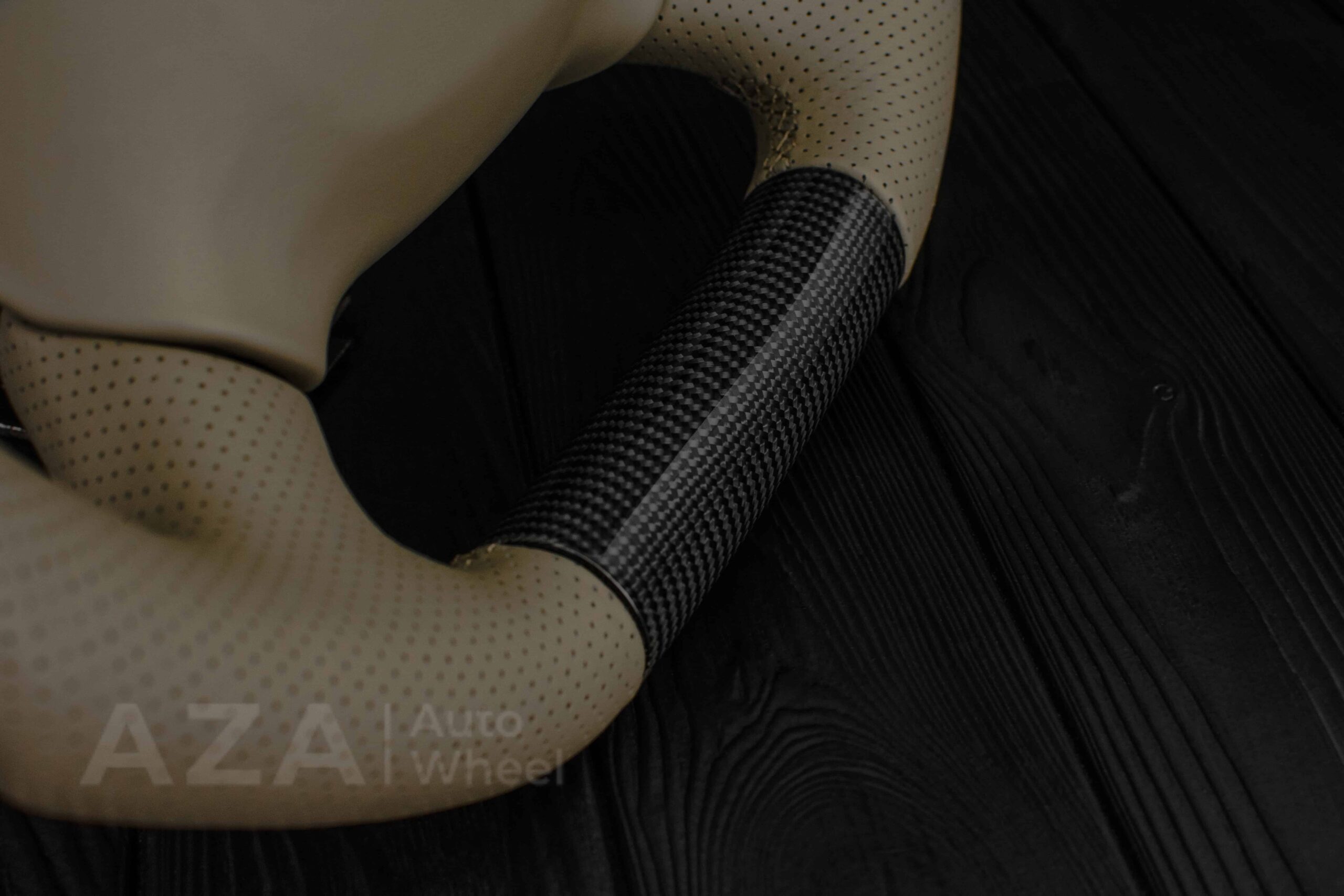 Steering wheel GM, Silverado, Sierra, Escalade, Yukon, S10, Blazer, Tahoe, Suburban (1998-2002) Carbon fiber/Perforated leather/Tan Accents - Image 22