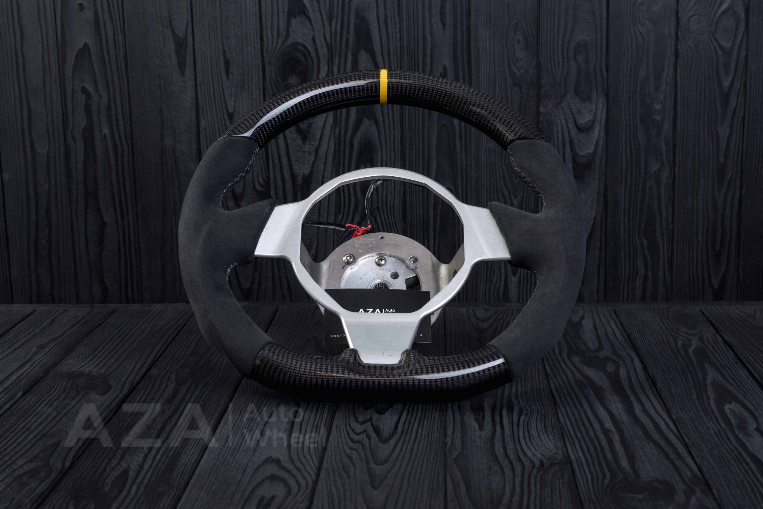 Lotus Series 2 Elise Steering wheel Carbon Fiber/Alcantara/Yellow accents - Image 3