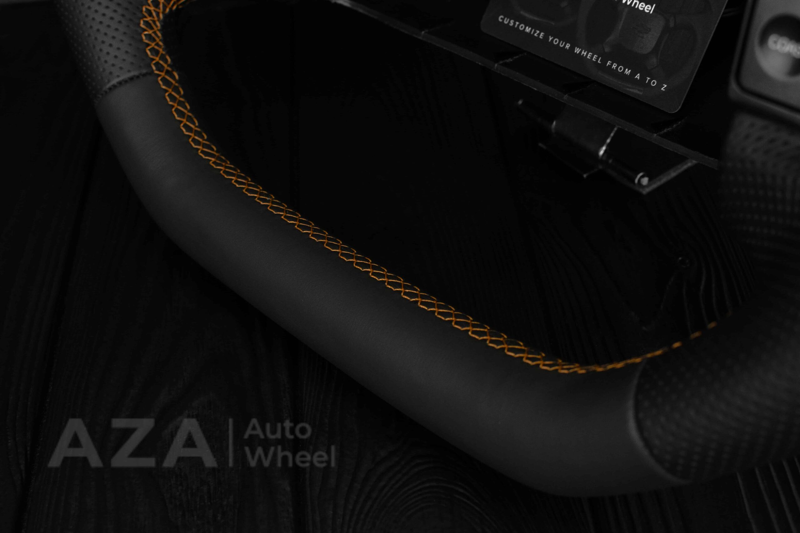 Steering Wheel Fox Body Ford Mustang GT Cobra SVT Saleen Roush Napa/Perforated leather/Orange stripe (can be any color gloss stripe) - Image 11