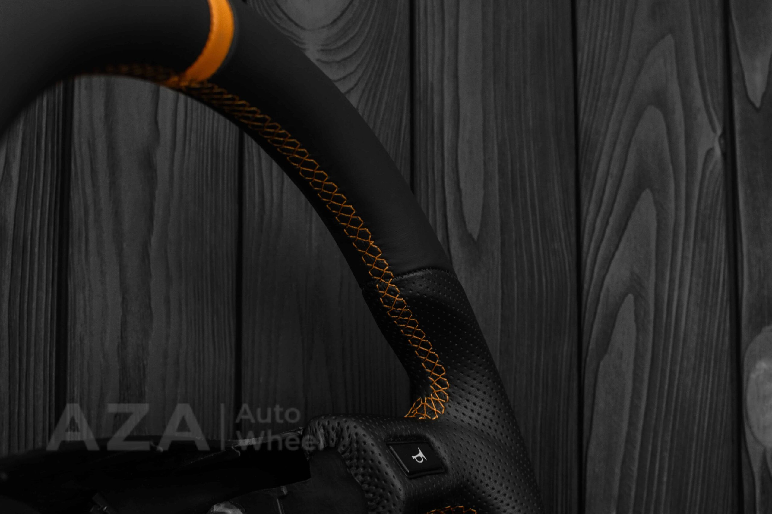Steering Wheel Fox Body Ford Mustang GT Cobra SVT Saleen Roush Napa/Perforated leather/Orange stripe (can be any color gloss stripe) - Image 10
