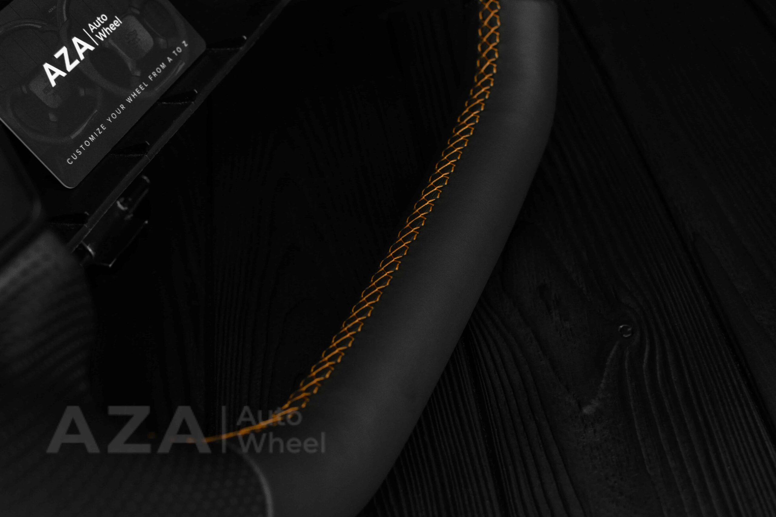 Steering Wheel Fox Body Ford Mustang GT Cobra SVT Saleen Roush Napa/Perforated leather/Orange stripe (can be any color gloss stripe) - Image 8