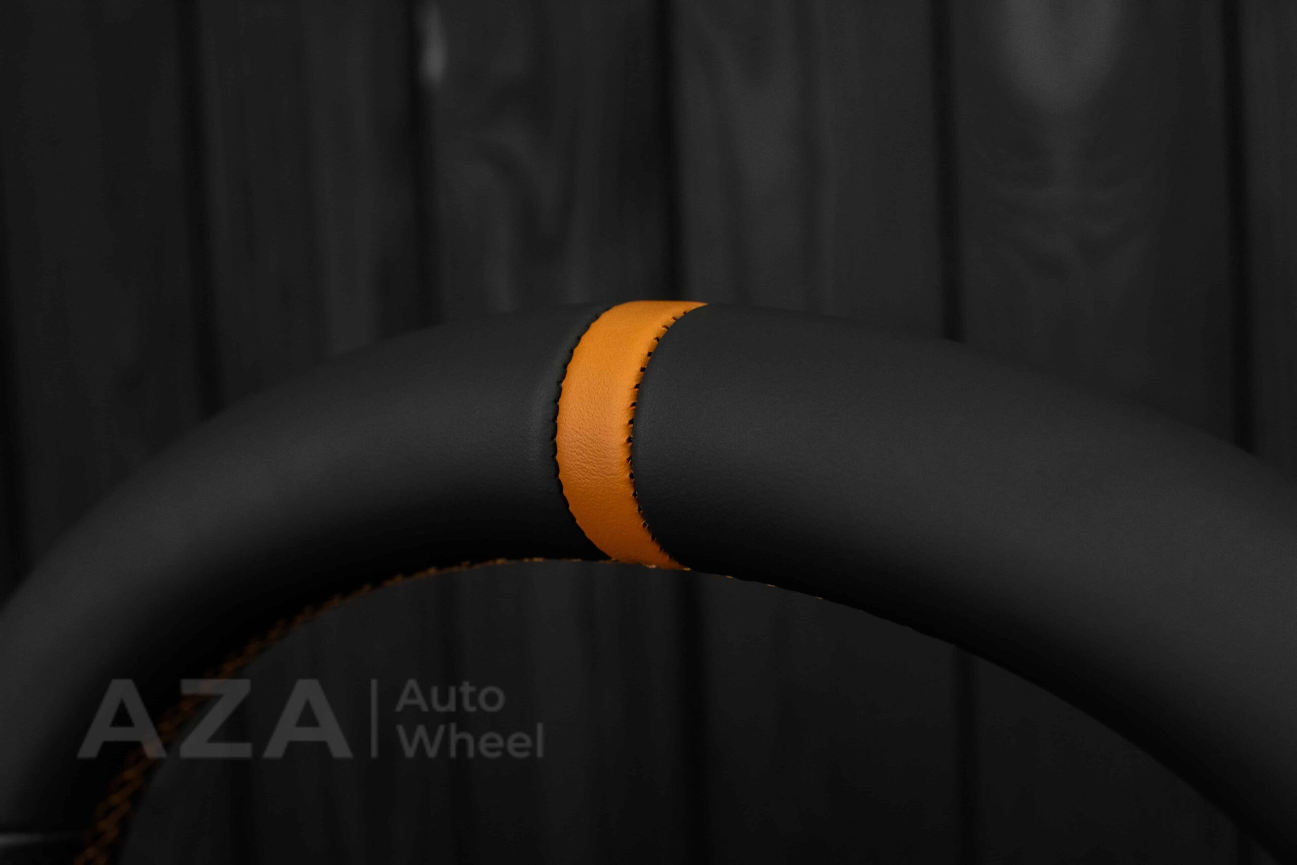 Steering Wheel Fox Body Ford Mustang GT Cobra SVT Saleen Roush Napa/Perforated leather/Orange stripe (can be any color gloss stripe) - Image 7
