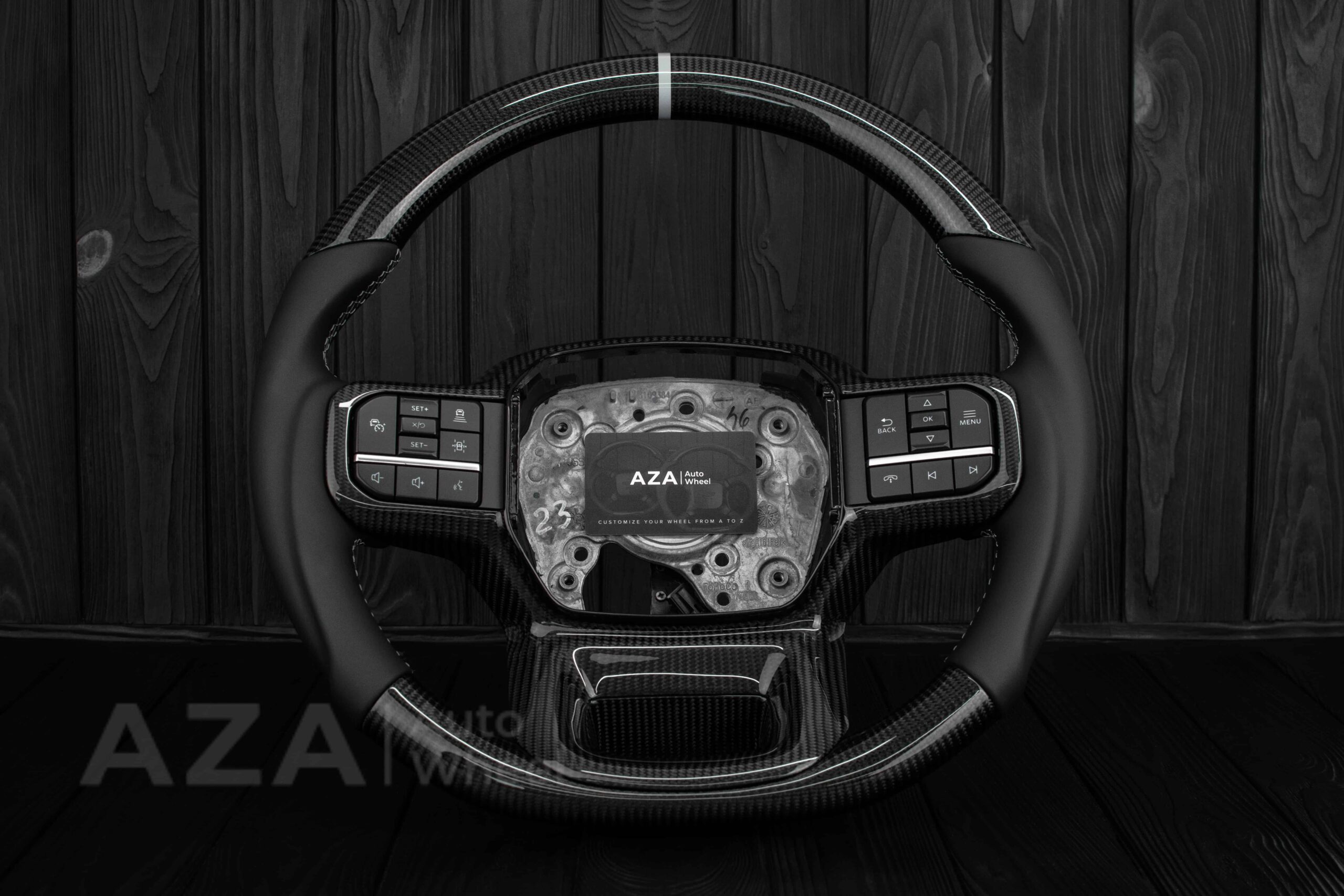 Steering wheel FORD F250/F350 King Ranch 2022+ Carbon fiber/Napa leather/White details