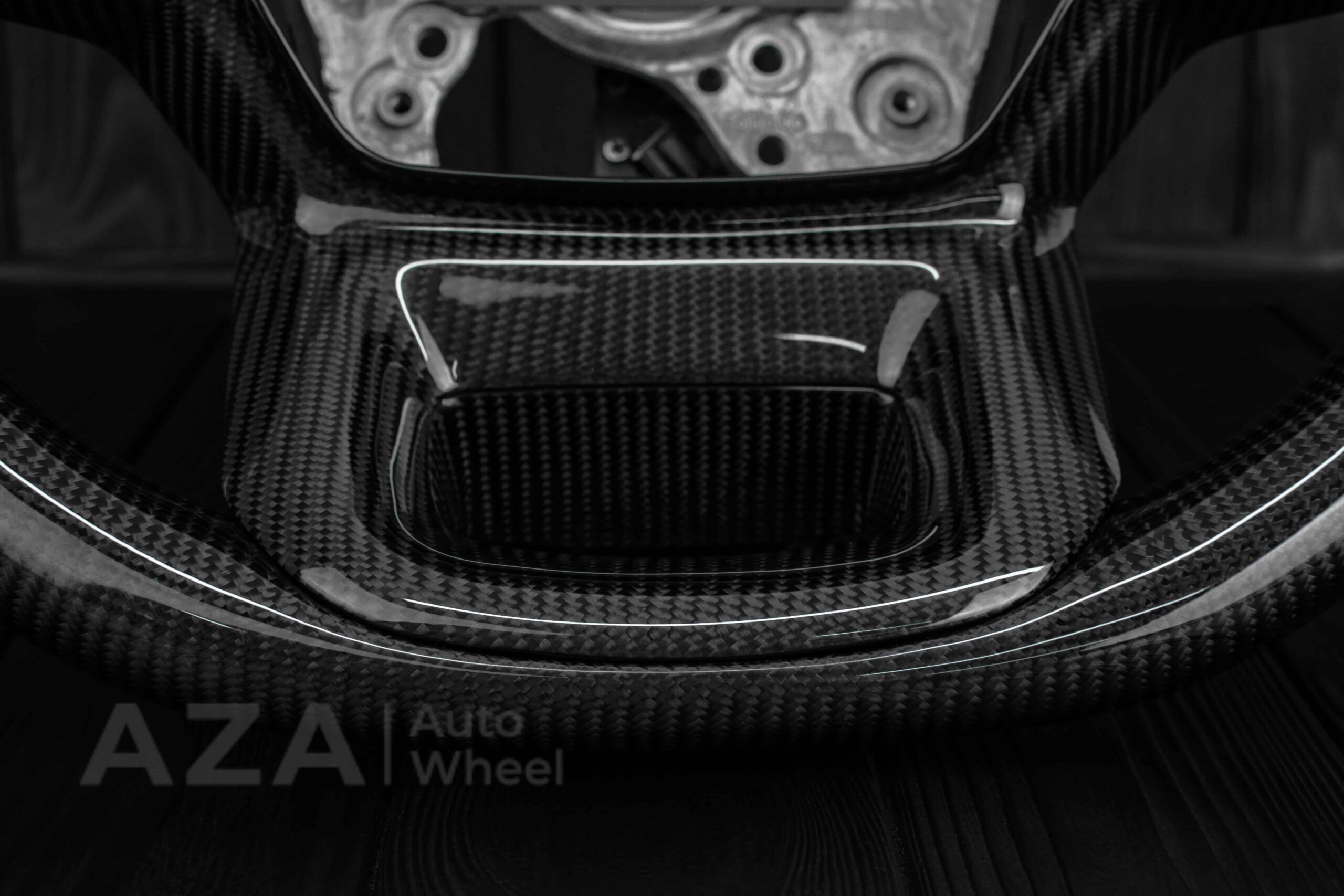 Steering wheel FORD F250/F350 King Ranch 2022+ Carbon fiber/Napa leather/White details - Image 11