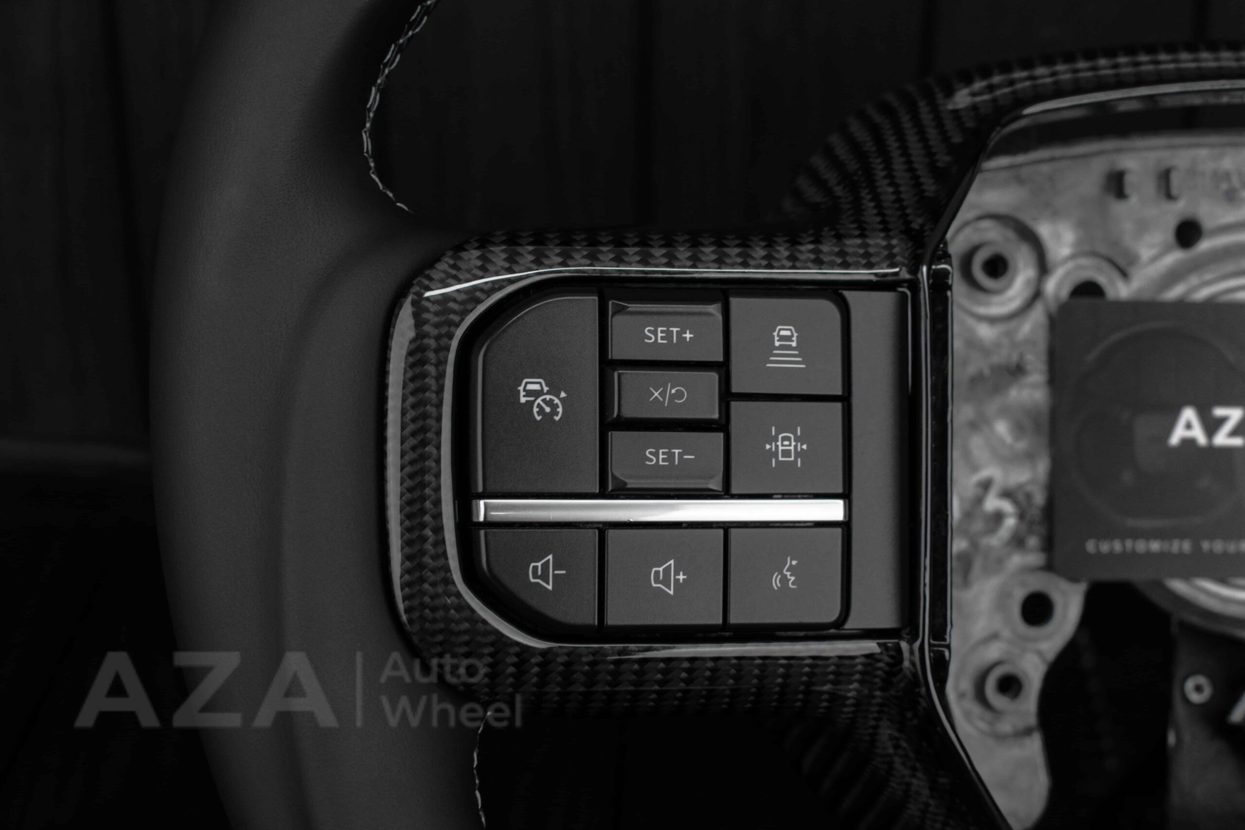 Steering wheel FORD F250/F350 King Ranch 2022+ Carbon fiber/Napa leather/White details - Image 12