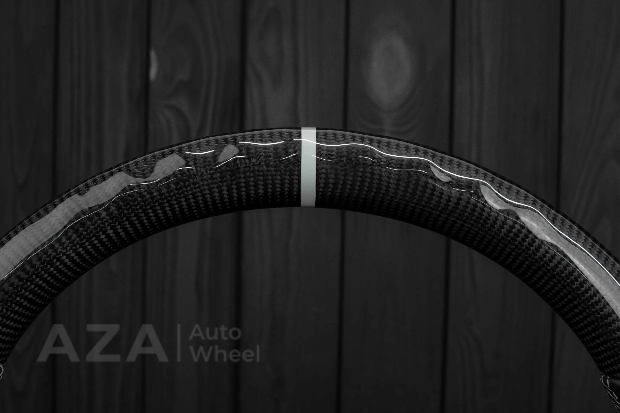Steering wheel FORD F250/F350 King Ranch 2022+ Carbon fiber/Napa leather/White details - Image 15