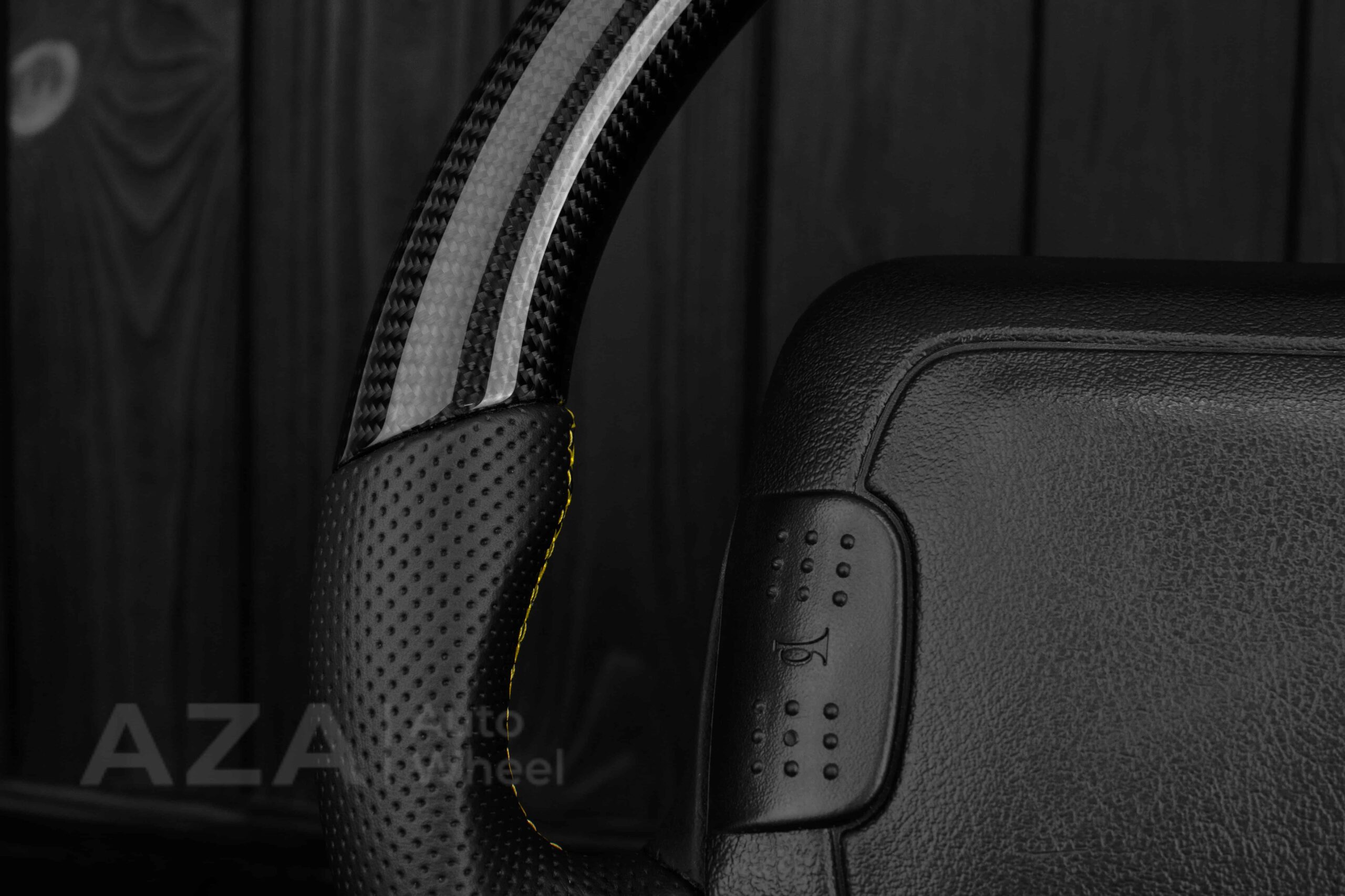 1993-2002 Camaro Z28 Steering wheel Carbon Fiber/Perforated leather/Yellow Accents - Image 6