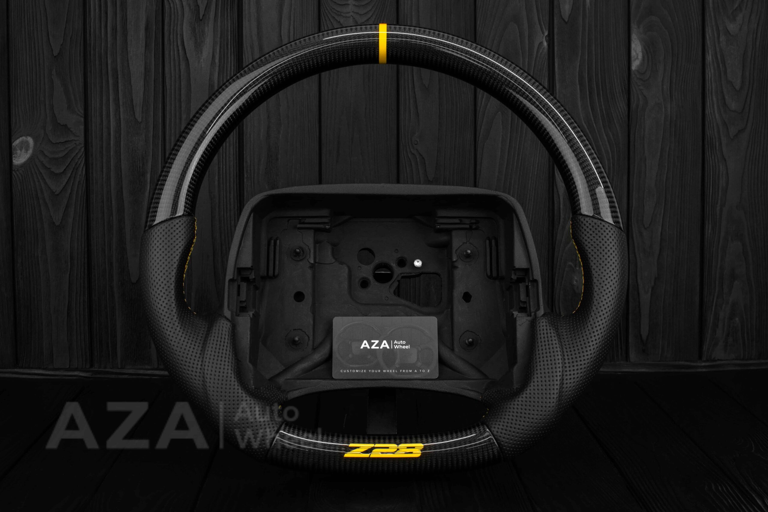 1993-2002 Camaro Z28 Steering wheel Carbon Fiber/Perforated leather/Yellow Accents - Image 14