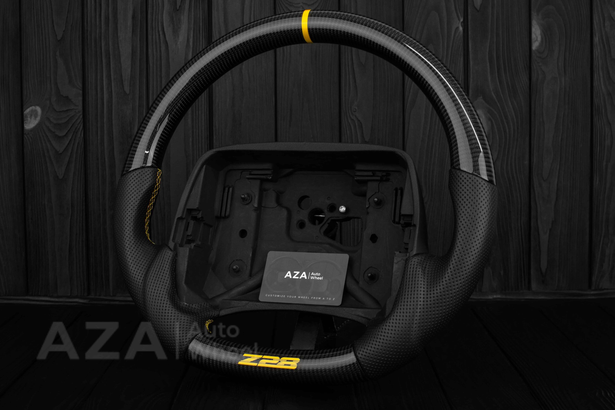 1993-2002 Camaro Z28 Steering wheel Carbon Fiber/Perforated leather/Yellow Accents - Image 15