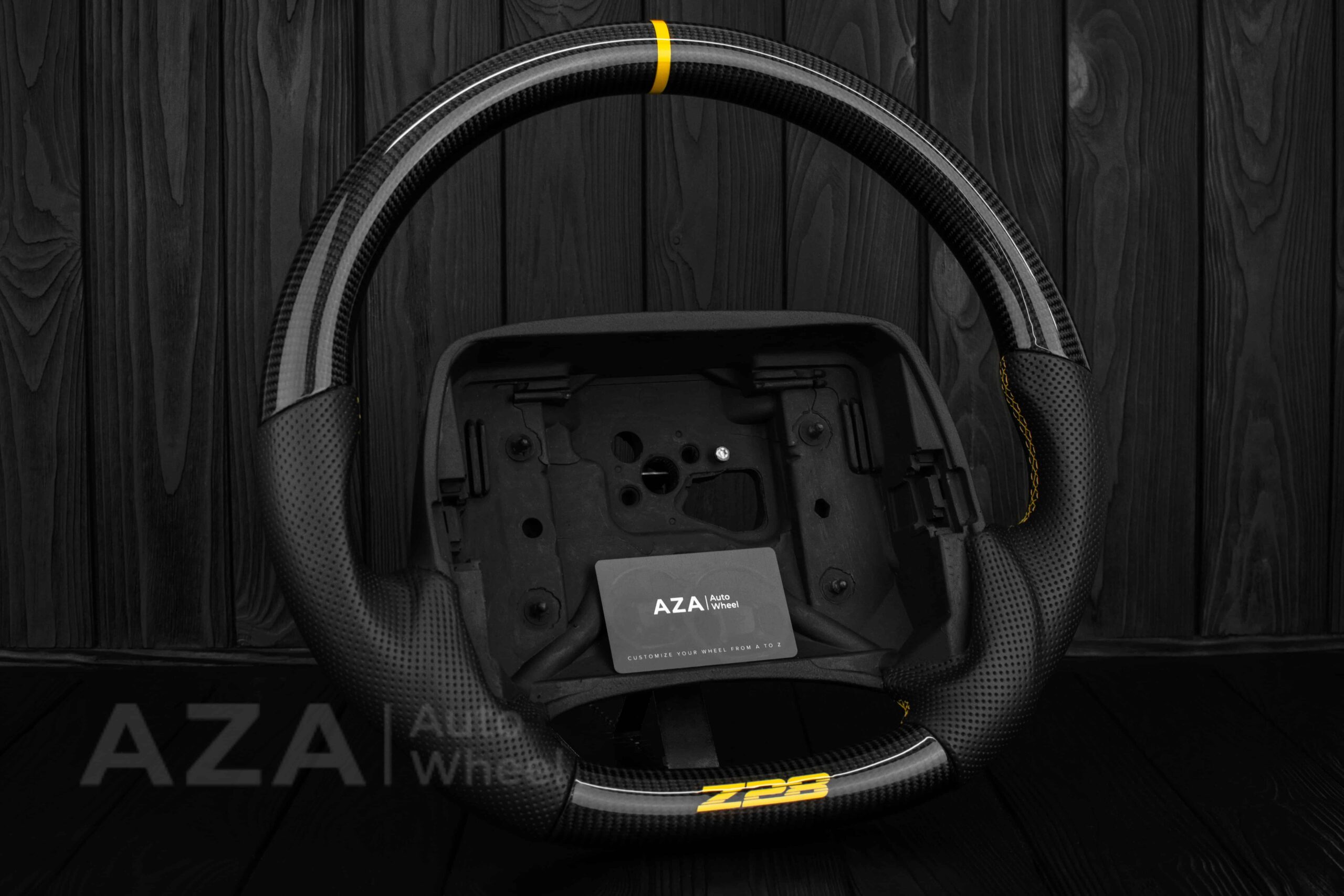 1993-2002 Camaro Z28 Steering wheel Carbon Fiber/Perforated leather/Yellow Accents - Image 16