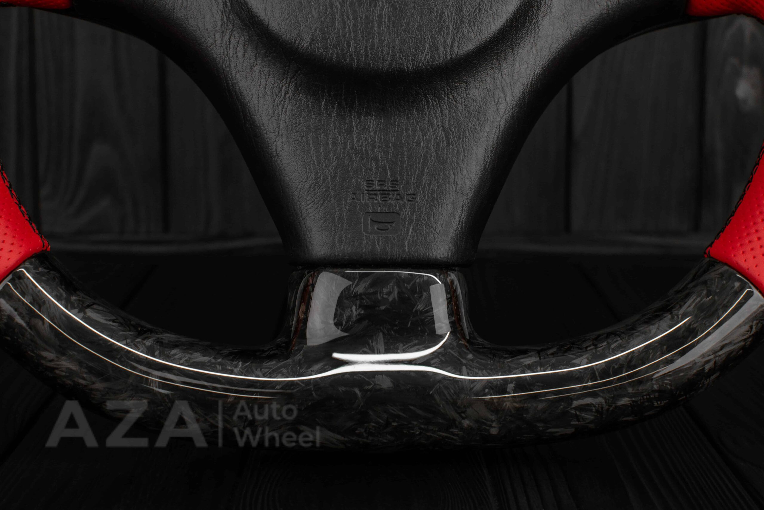 Steering wheel Toyota Supra MkIV (any color stripe and stitch) Forged Carbon fiber/Red Perforated leather/Red accents - Image 10