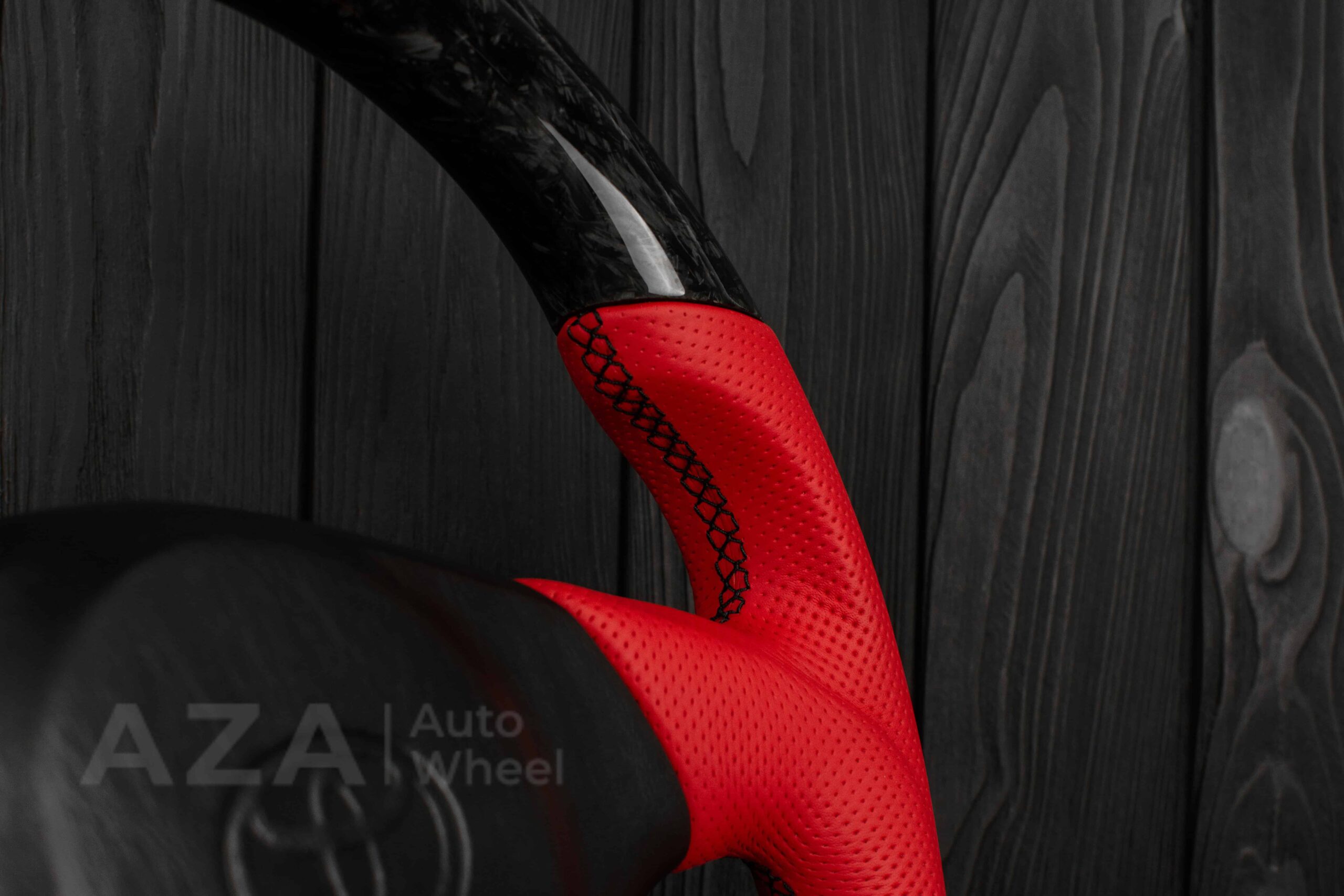 Steering wheel Toyota Supra MkIV (any color stripe and stitch) Forged Carbon fiber/Red Perforated leather/Red accents - Image 12