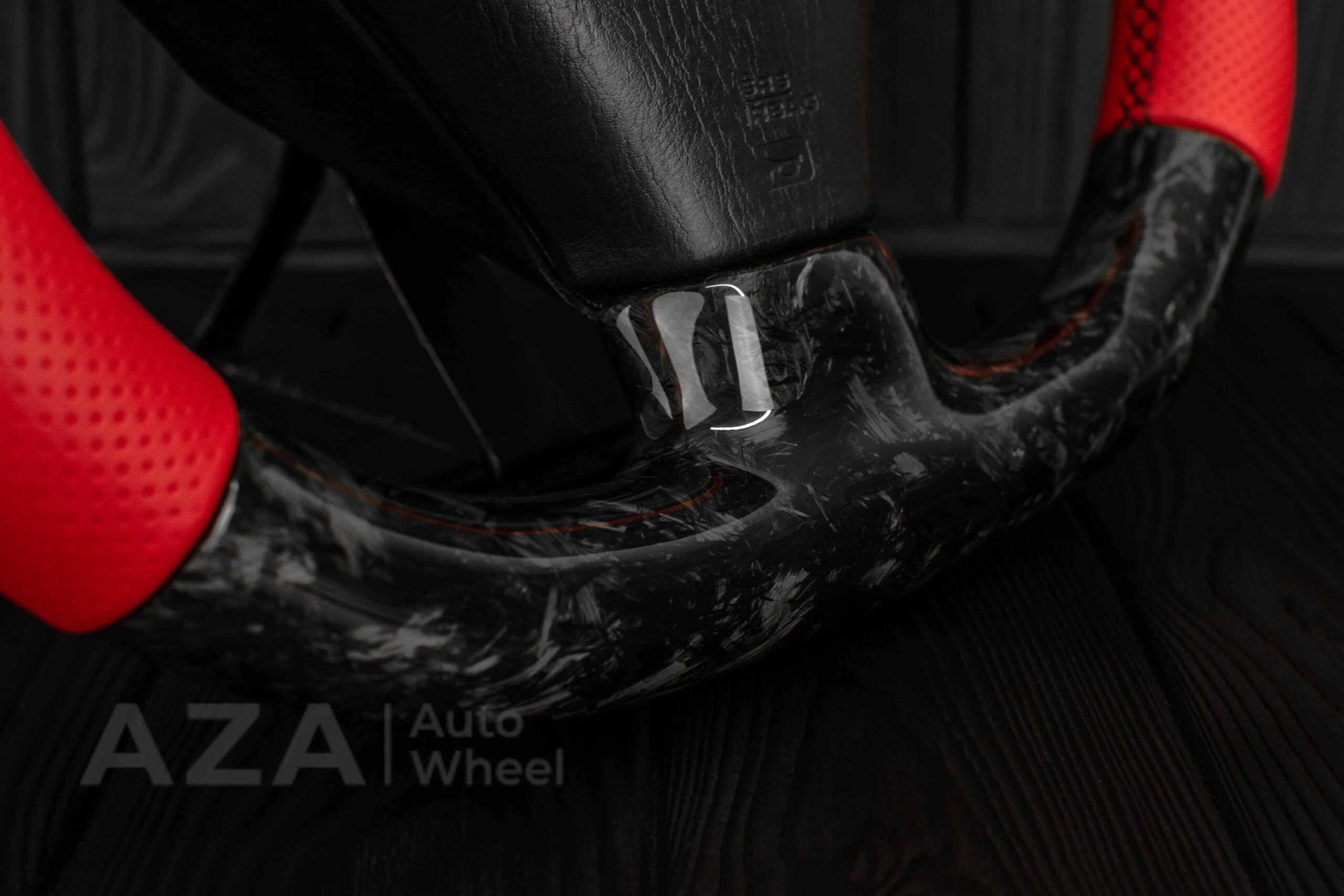 Steering wheel Toyota Supra MkIV (any color stripe and stitch) Forged Carbon fiber/Red Perforated leather/Red accents - Image 13