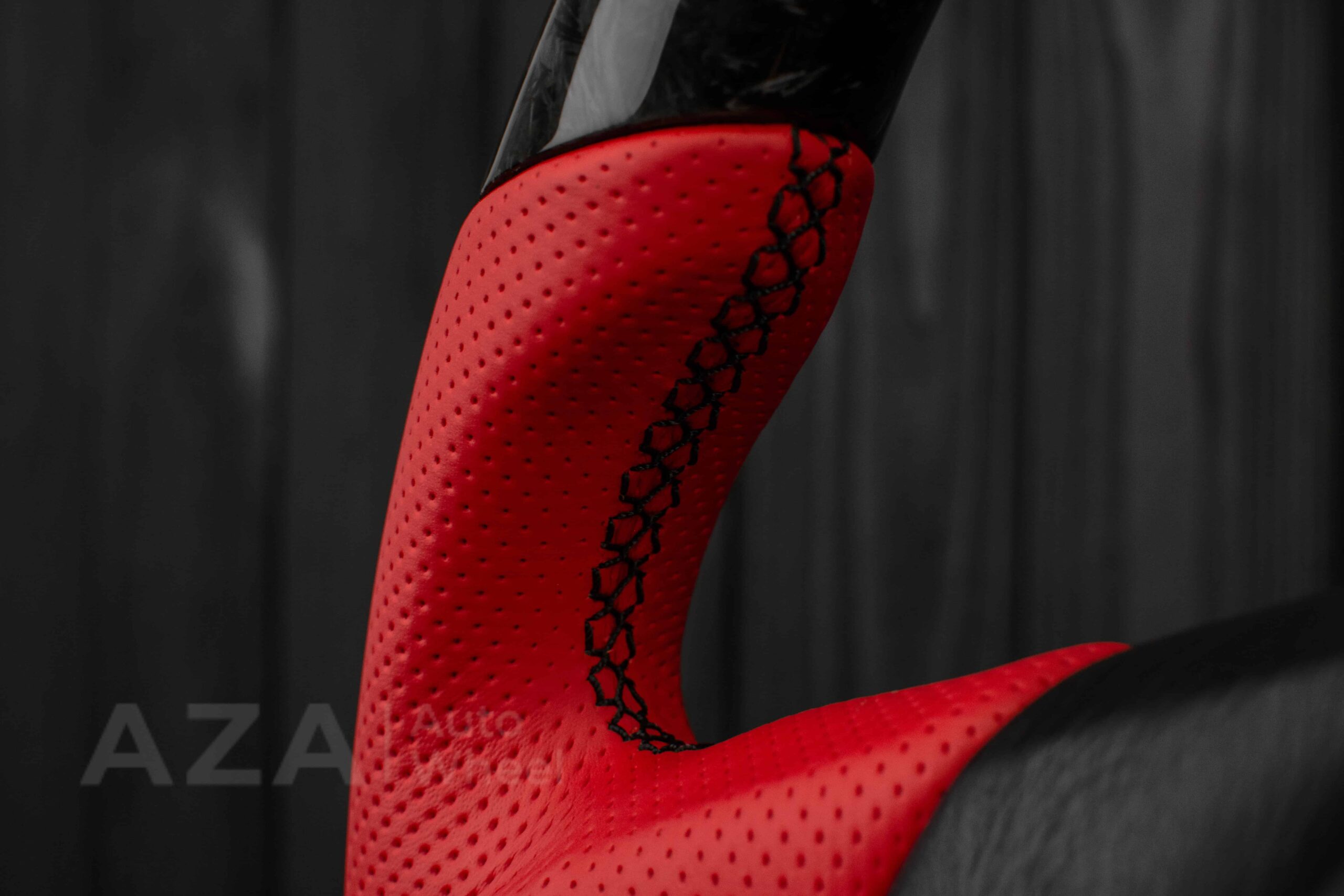 Steering wheel Toyota Supra MkIV (any color stripe and stitch) Forged Carbon fiber/Red Perforated leather/Red accents - Image 14