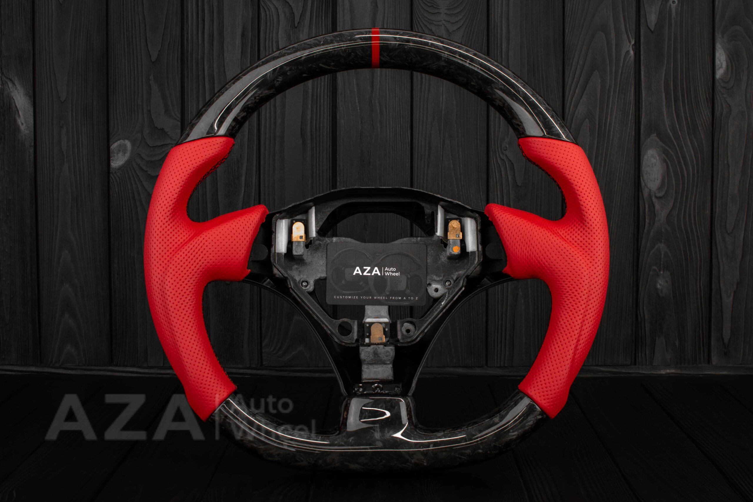 Steering wheel Toyota Supra MkIV (any color stripe and stitch) Forged Carbon fiber/Red Perforated leather/Red accents - Image 5