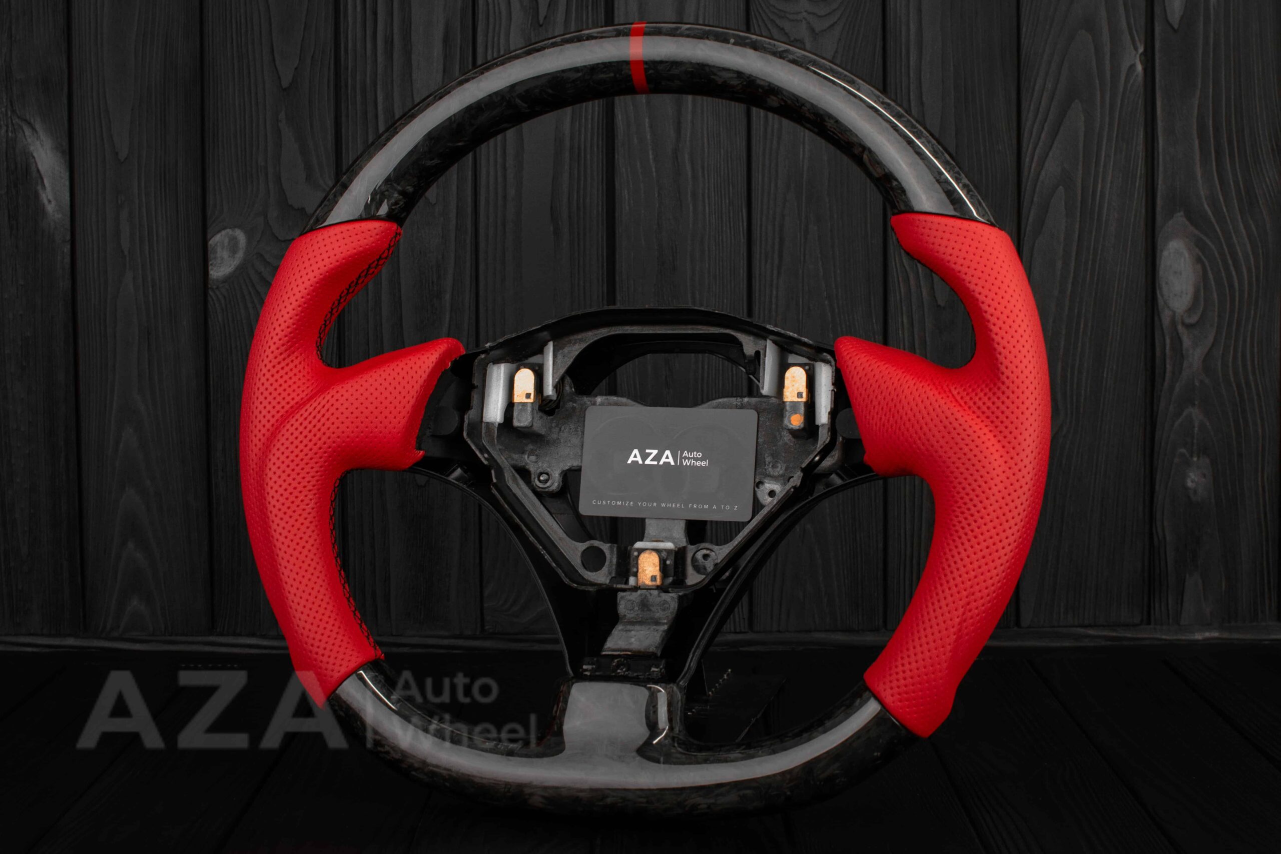 Steering wheel Toyota Supra MkIV (any color stripe and stitch) Forged Carbon fiber/Red Perforated leather/Red accents - Image 6