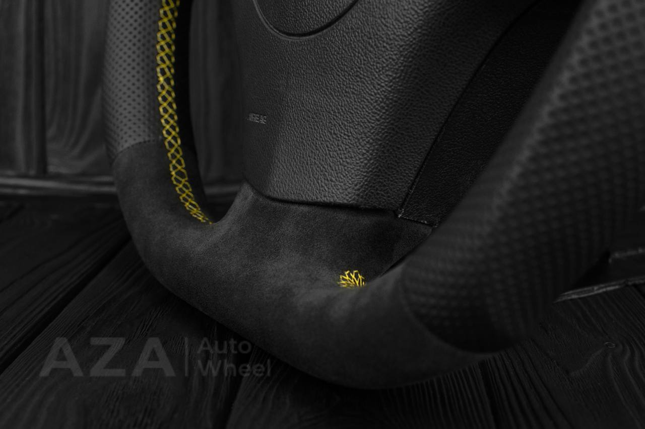 Steering wheel 2006-2011 Corvette C6 Perforated leather/Alcantara/Yellow stripe - Image 12