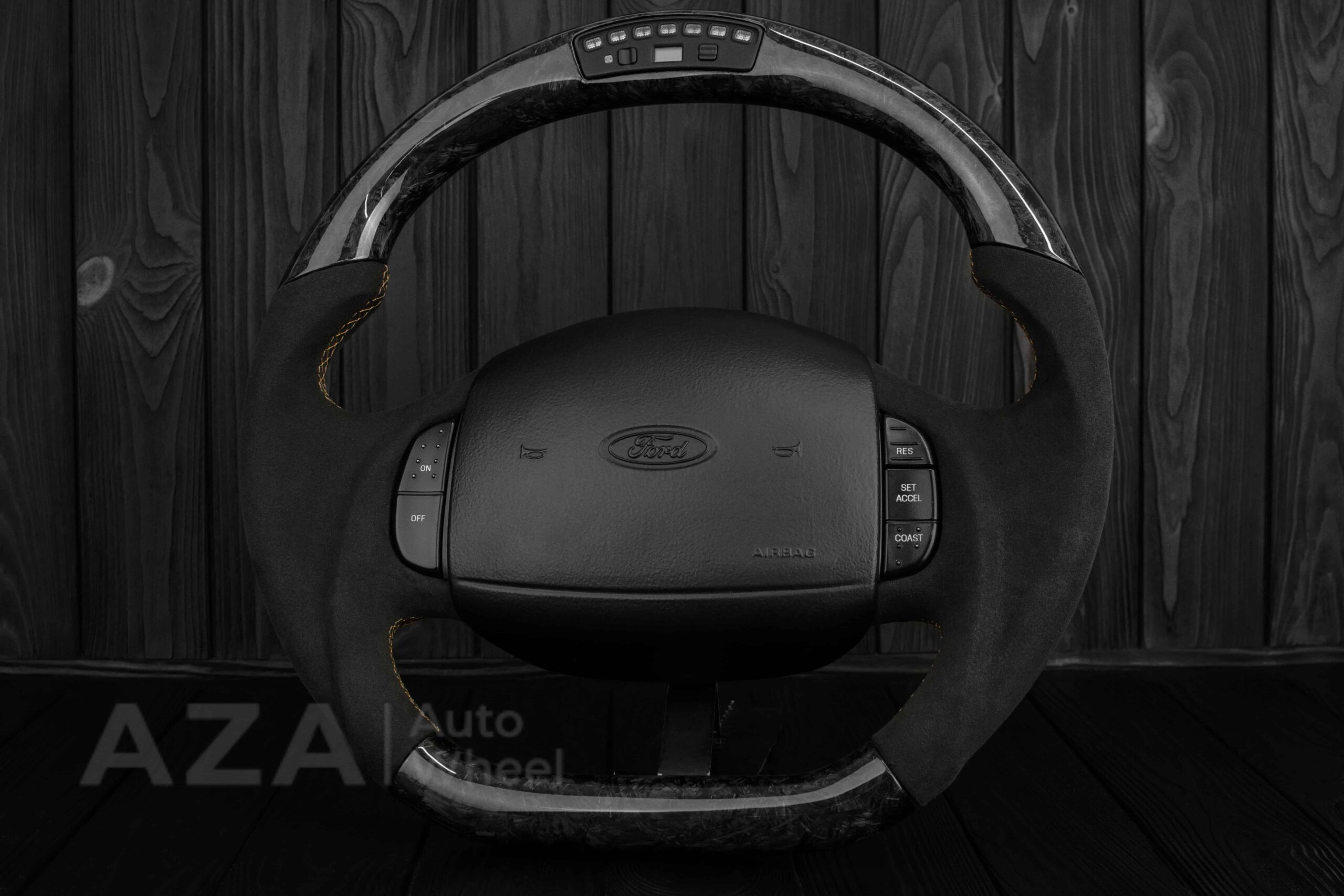 Steering wheel Ford F150/F250/F350 97-2007 Alcantara/Forged Carbon/Rev display - Image 3