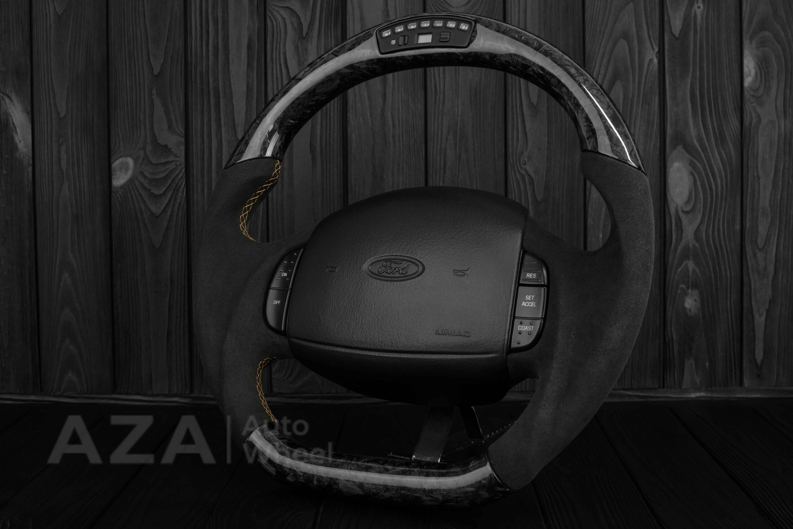 Steering wheel Ford F150/F250/F350 97-2007 Alcantara/Forged Carbon/Rev display - Image 6