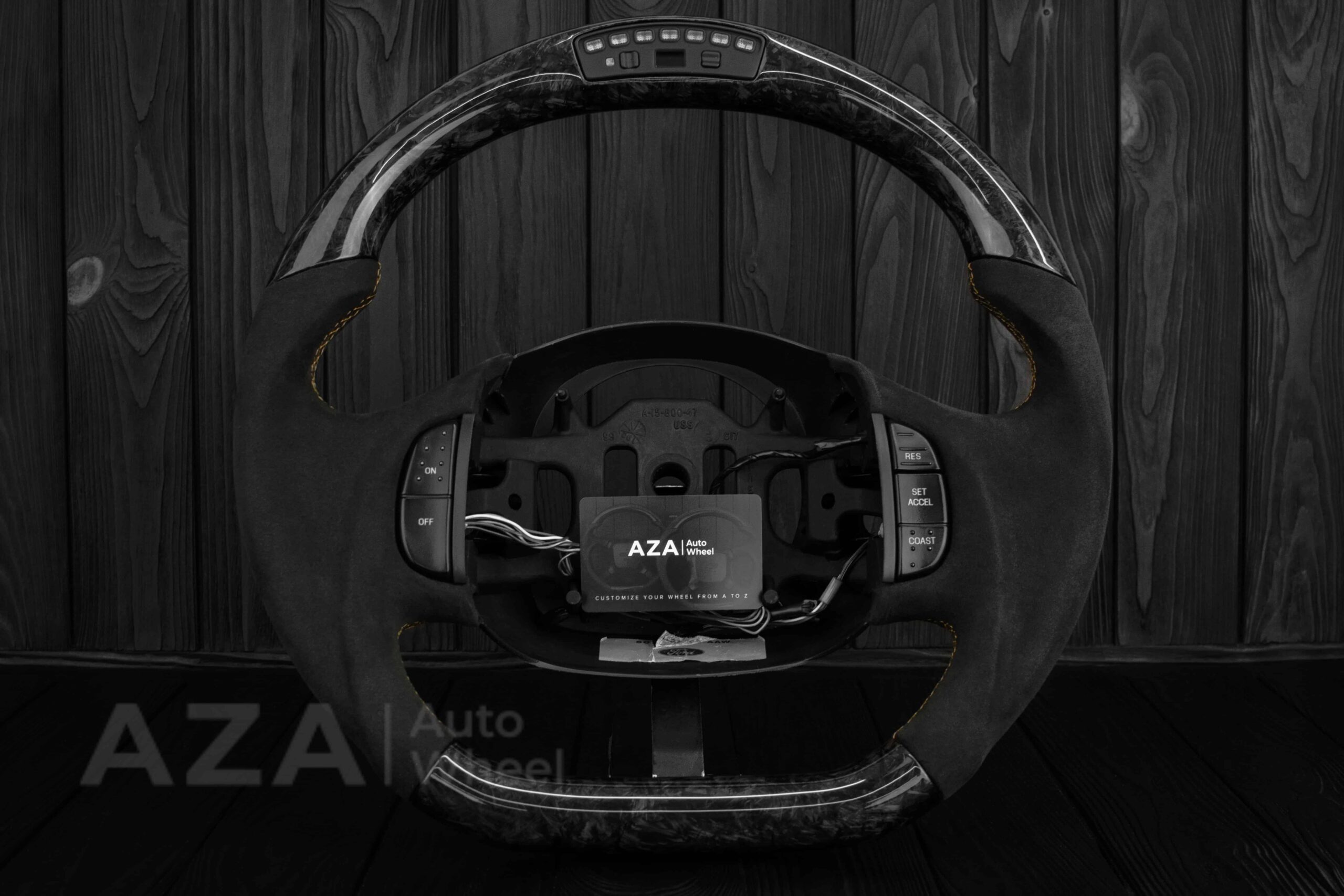 Steering wheel Ford F150/F250/F350 97-2007 Alcantara/Forged Carbon/Rev display - Image 14
