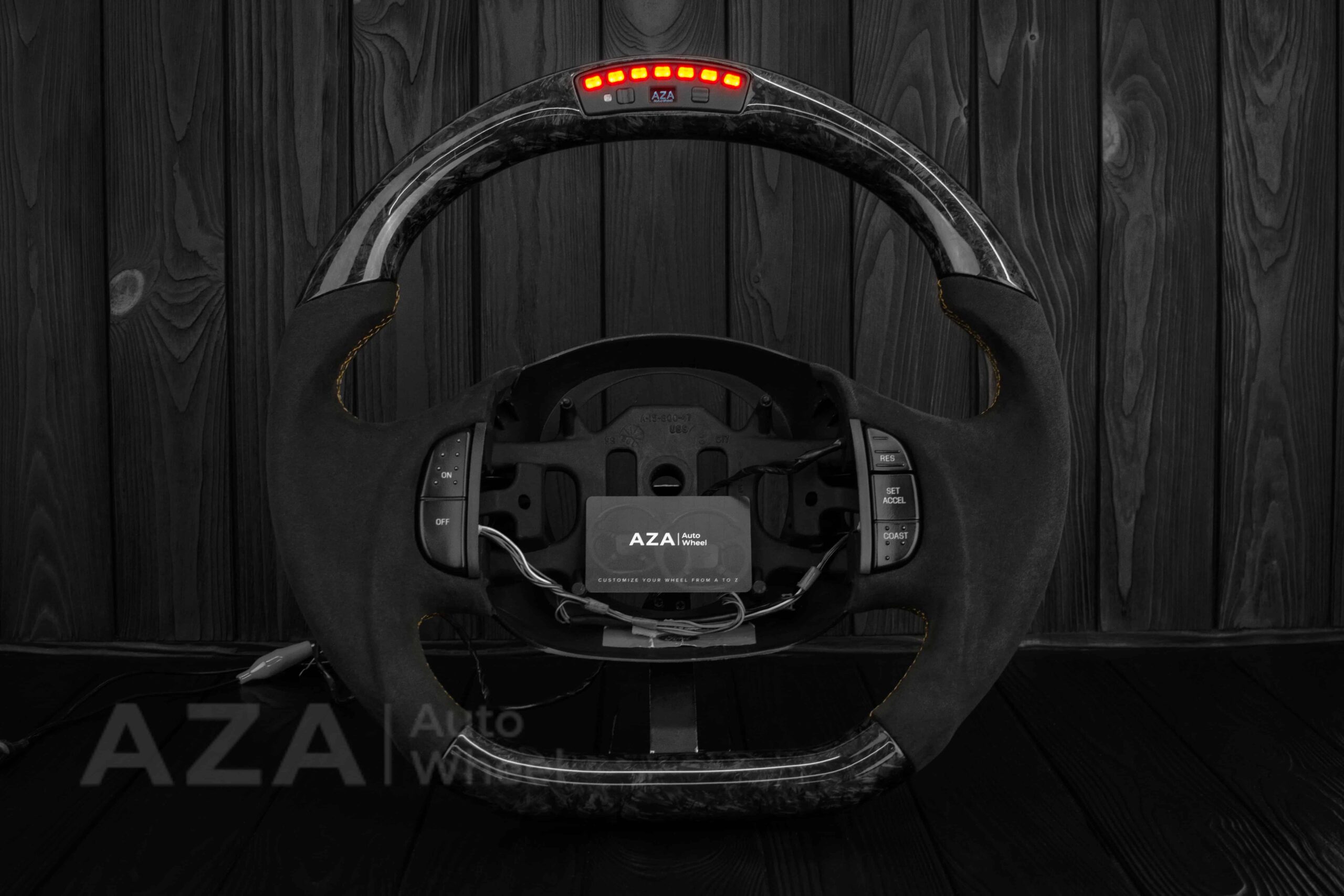 Steering wheel Ford F150/F250/F350 97-2007 Alcantara/Forged Carbon/Rev display - Image 19