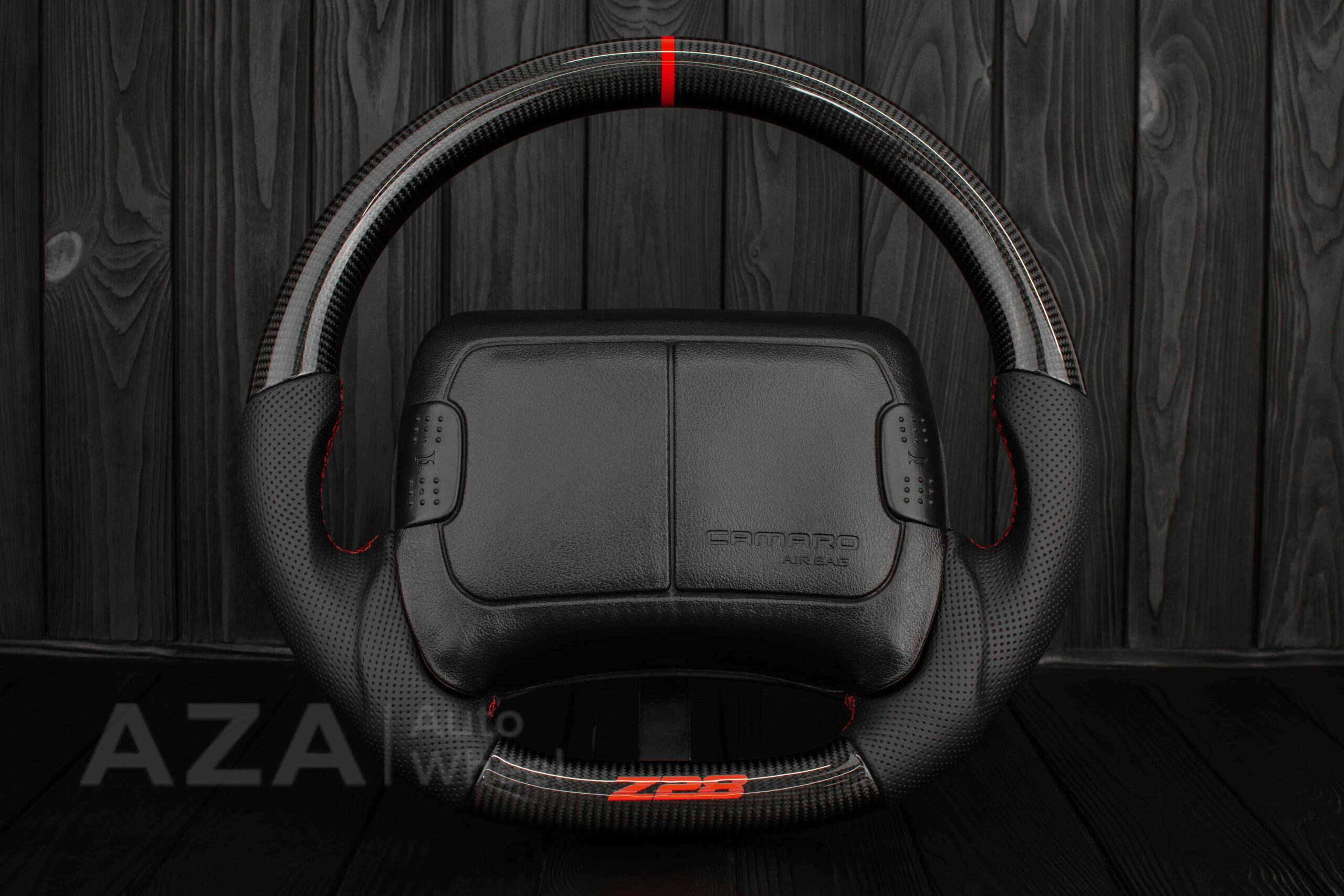 Steering wheel Camaro Z28 1993-2002 Carbon Fiber/Perforated leather/Red Accents