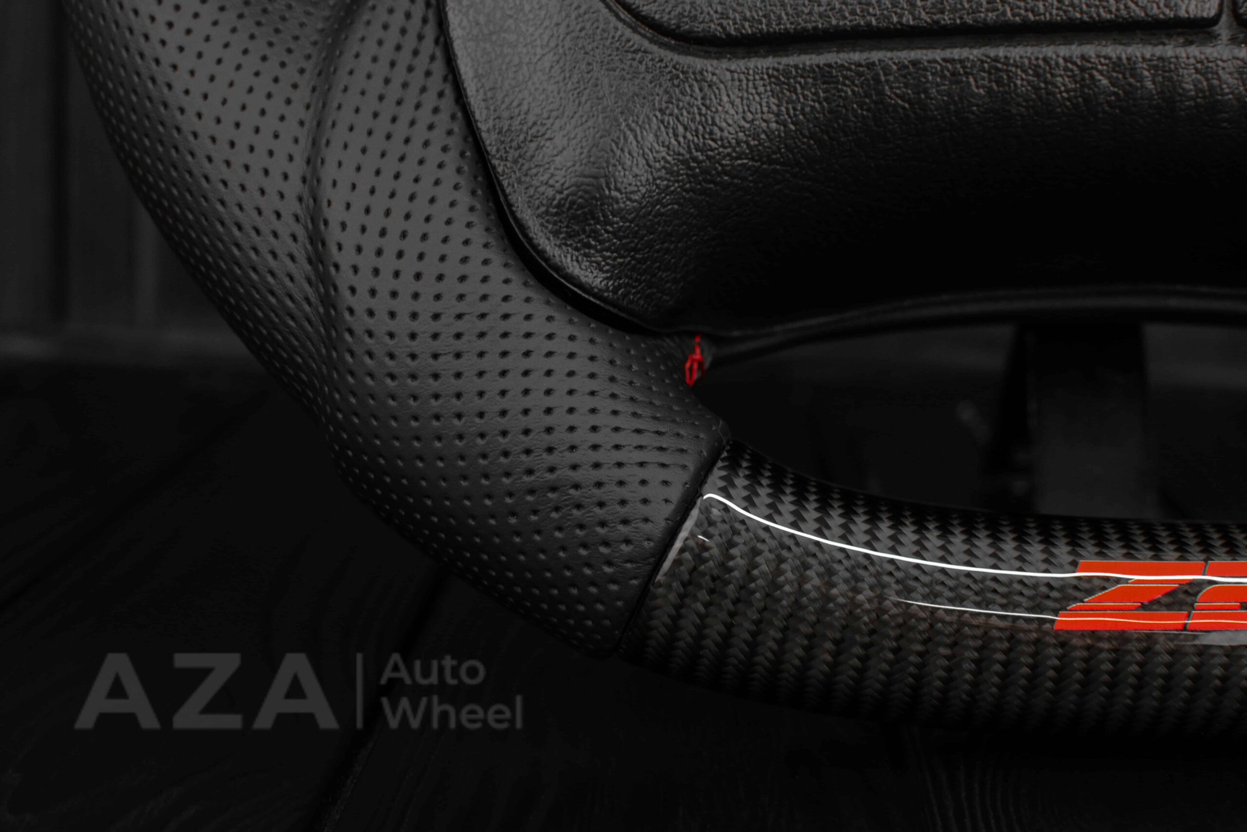 Steering wheel Camaro Z28 1993-2002 Carbon Fiber/Perforated leather/Red Accents - Image 9