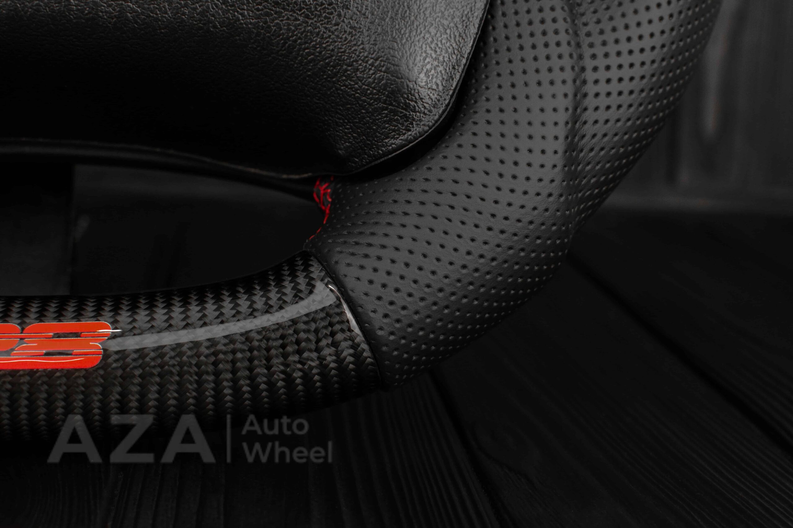 Steering wheel Camaro Z28 1993-2002 Carbon Fiber/Perforated leather/Red Accents - Image 10