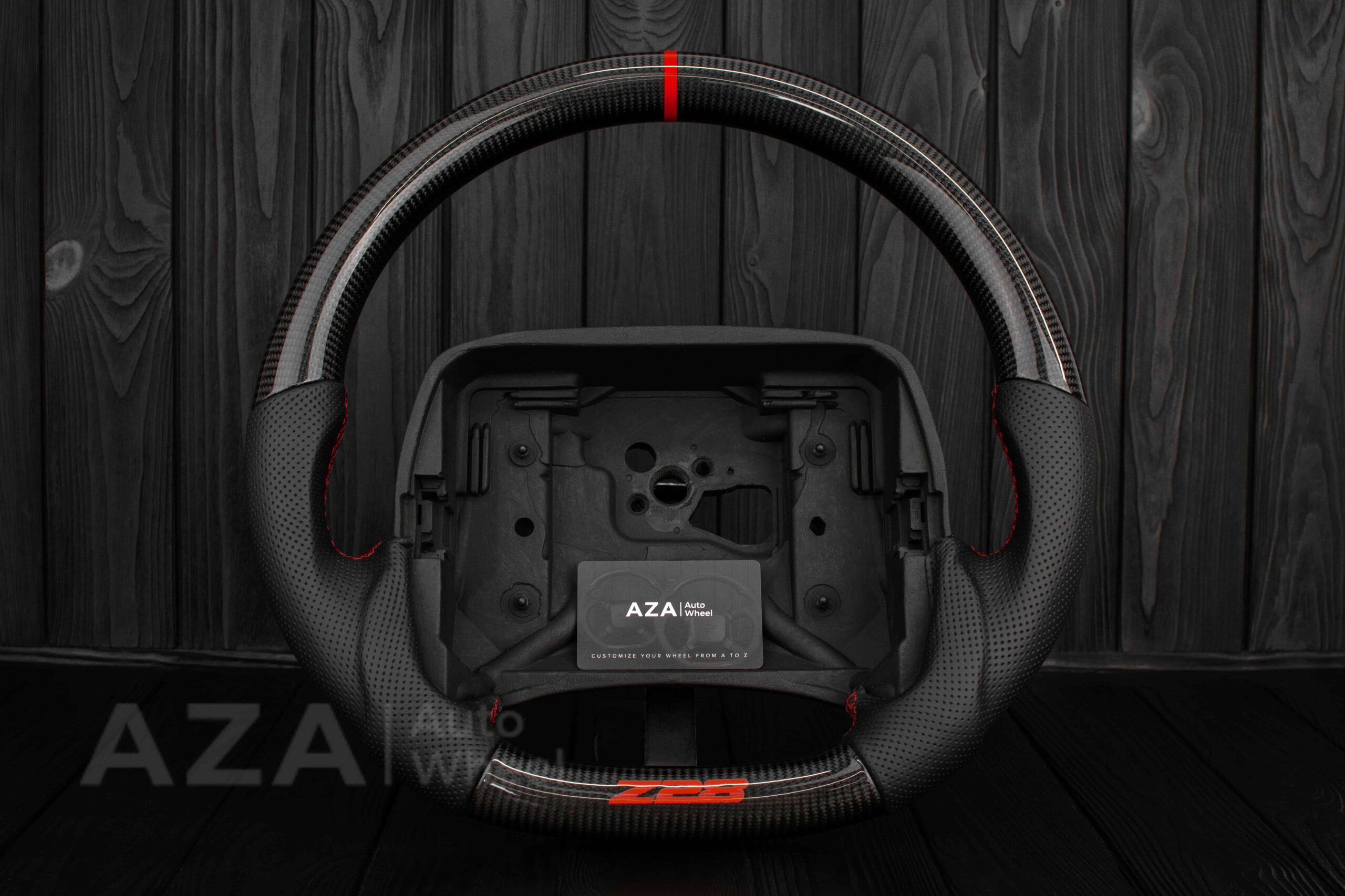 Steering wheel Camaro Z28 1993-2002 Carbon Fiber/Perforated leather/Red Accents - Image 14