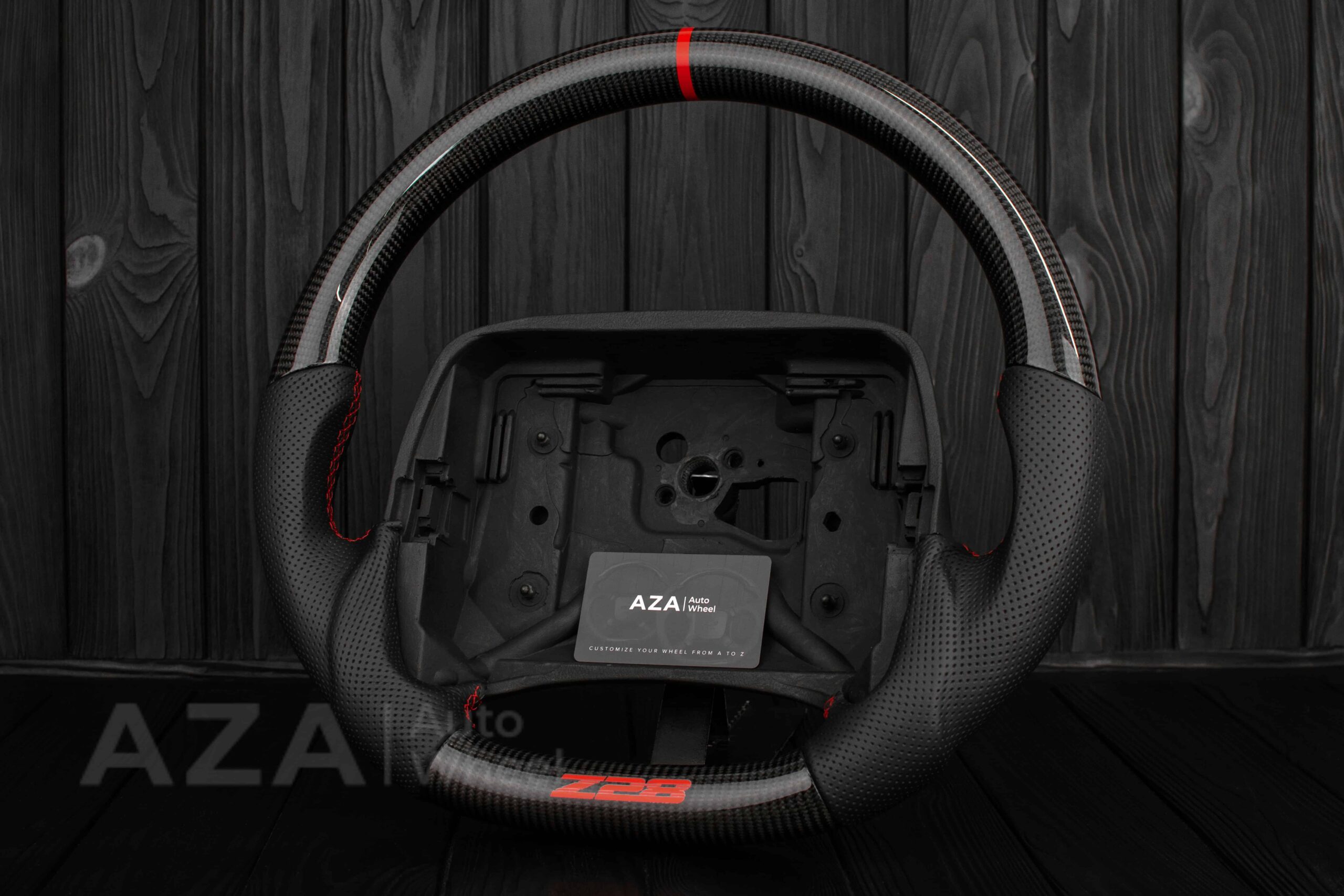 Steering wheel Camaro Z28 1993-2002 Carbon Fiber/Perforated leather/Red Accents - Image 15