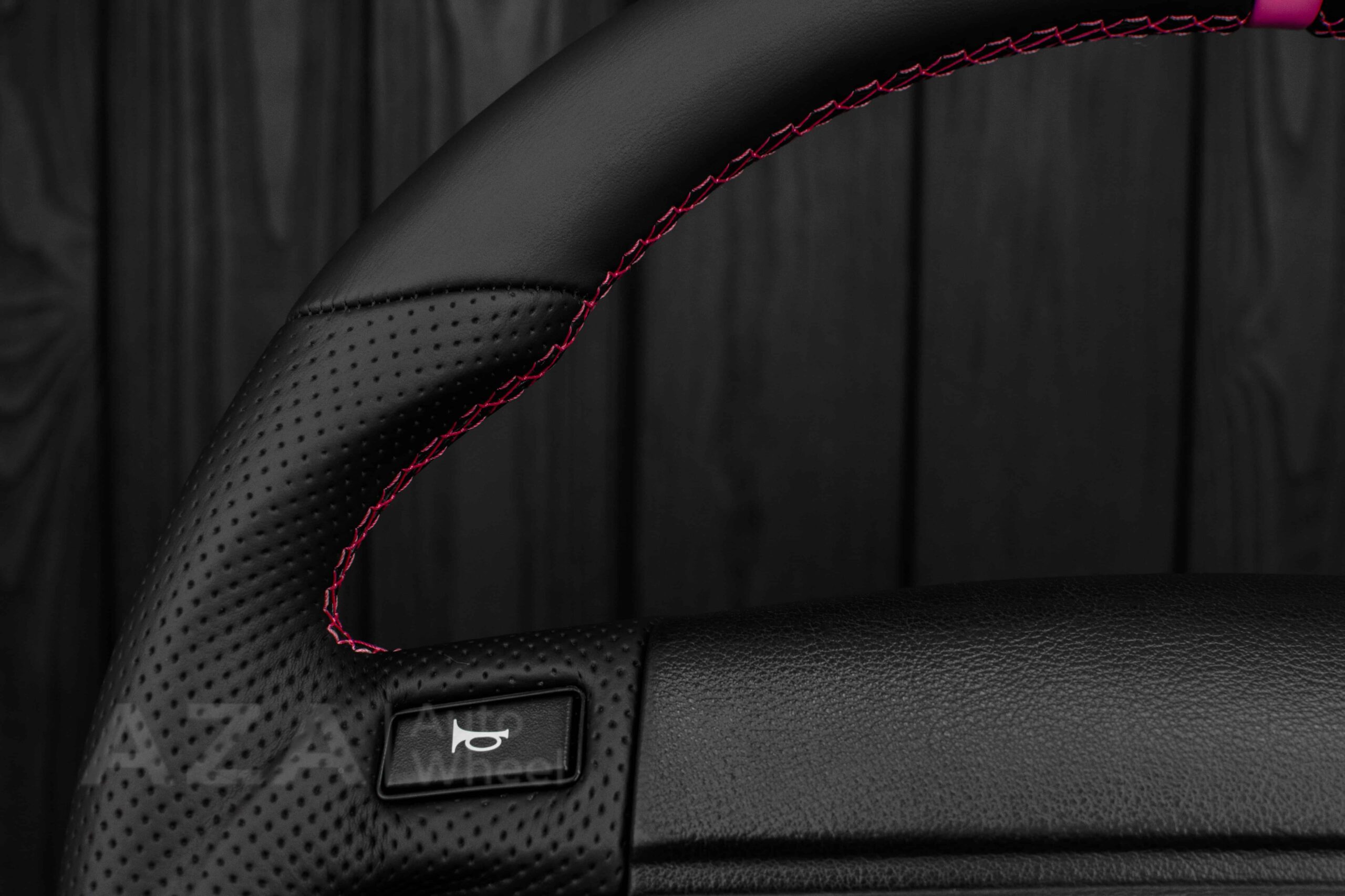 Steering Wheel Fox Body Ford Mustang GT Cobra SVT Saleen Roush Napa/Perforated leather/Pink (Cancer Awareness) - Image 8