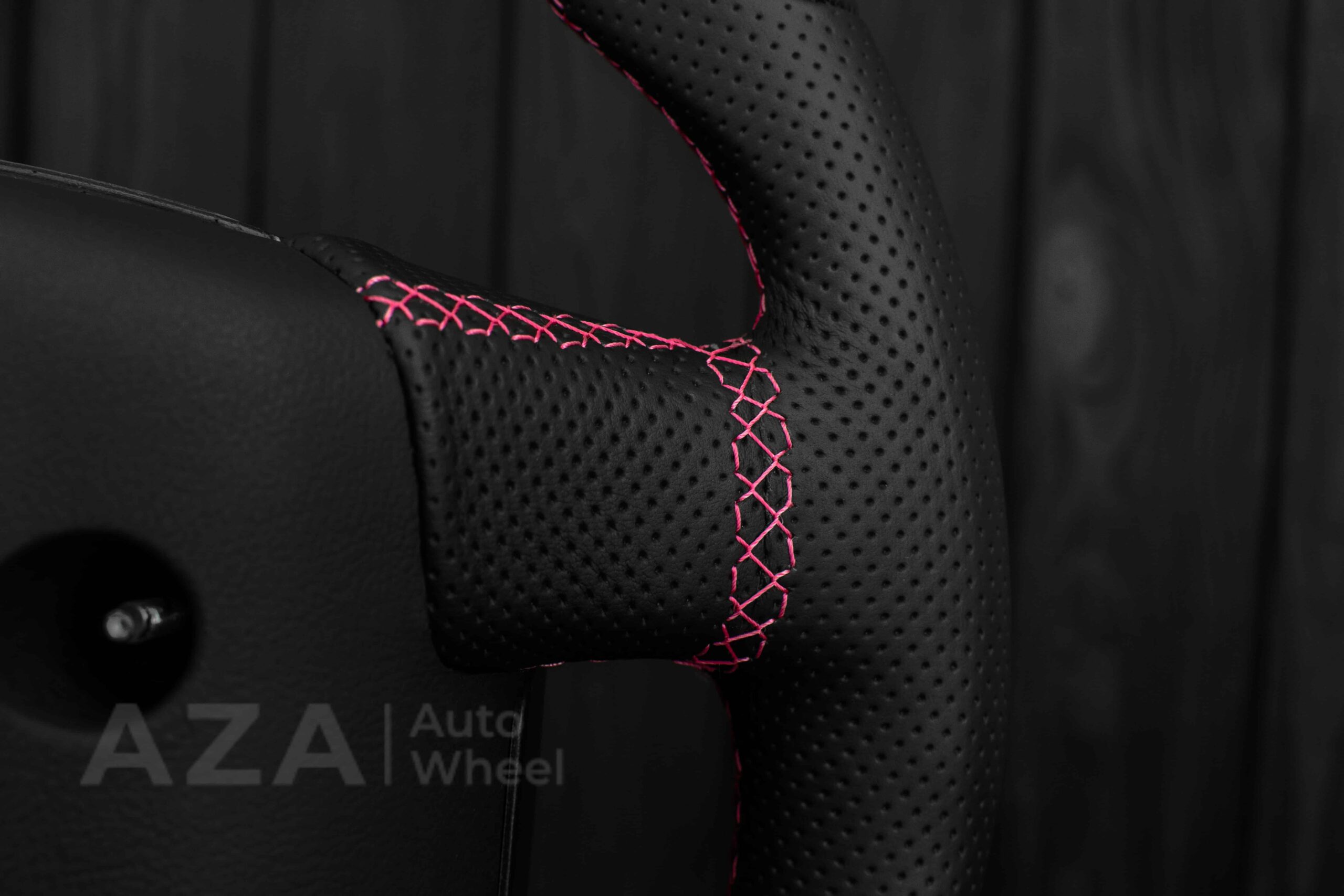 Steering Wheel Fox Body Ford Mustang GT Cobra SVT Saleen Roush Napa/Perforated leather/Pink (Cancer Awareness) - Image 14