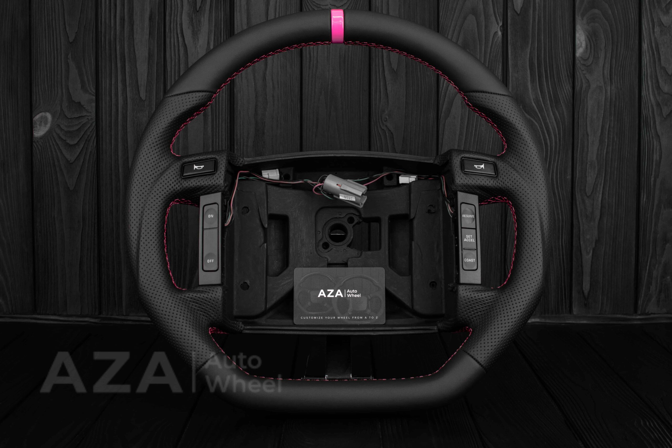 Steering Wheel Fox Body Ford Mustang GT Cobra SVT Saleen Roush Napa/Perforated leather/Pink (Cancer Awareness) - Image 15