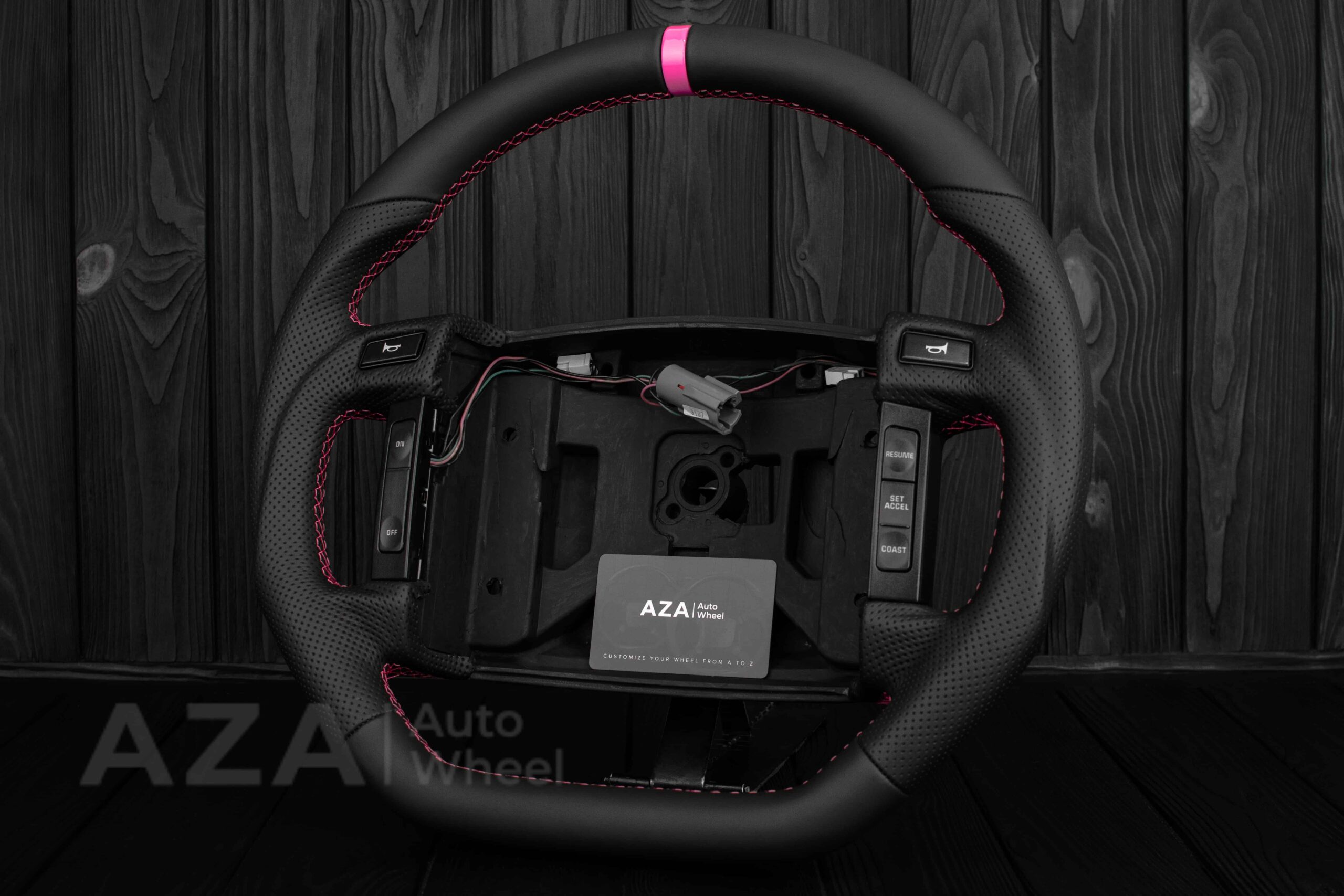 Steering Wheel Fox Body Ford Mustang GT Cobra SVT Saleen Roush Napa/Perforated leather/Pink (Cancer Awareness) - Image 16