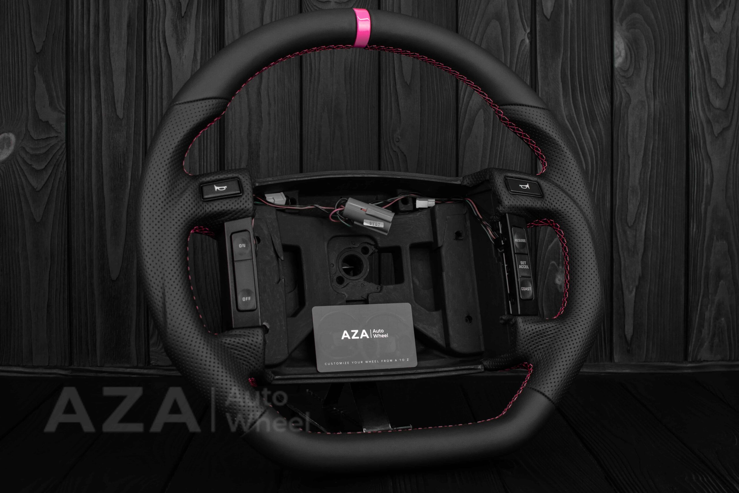 Steering Wheel Fox Body Ford Mustang GT Cobra SVT Saleen Roush Napa/Perforated leather/Pink (Cancer Awareness) - Image 17