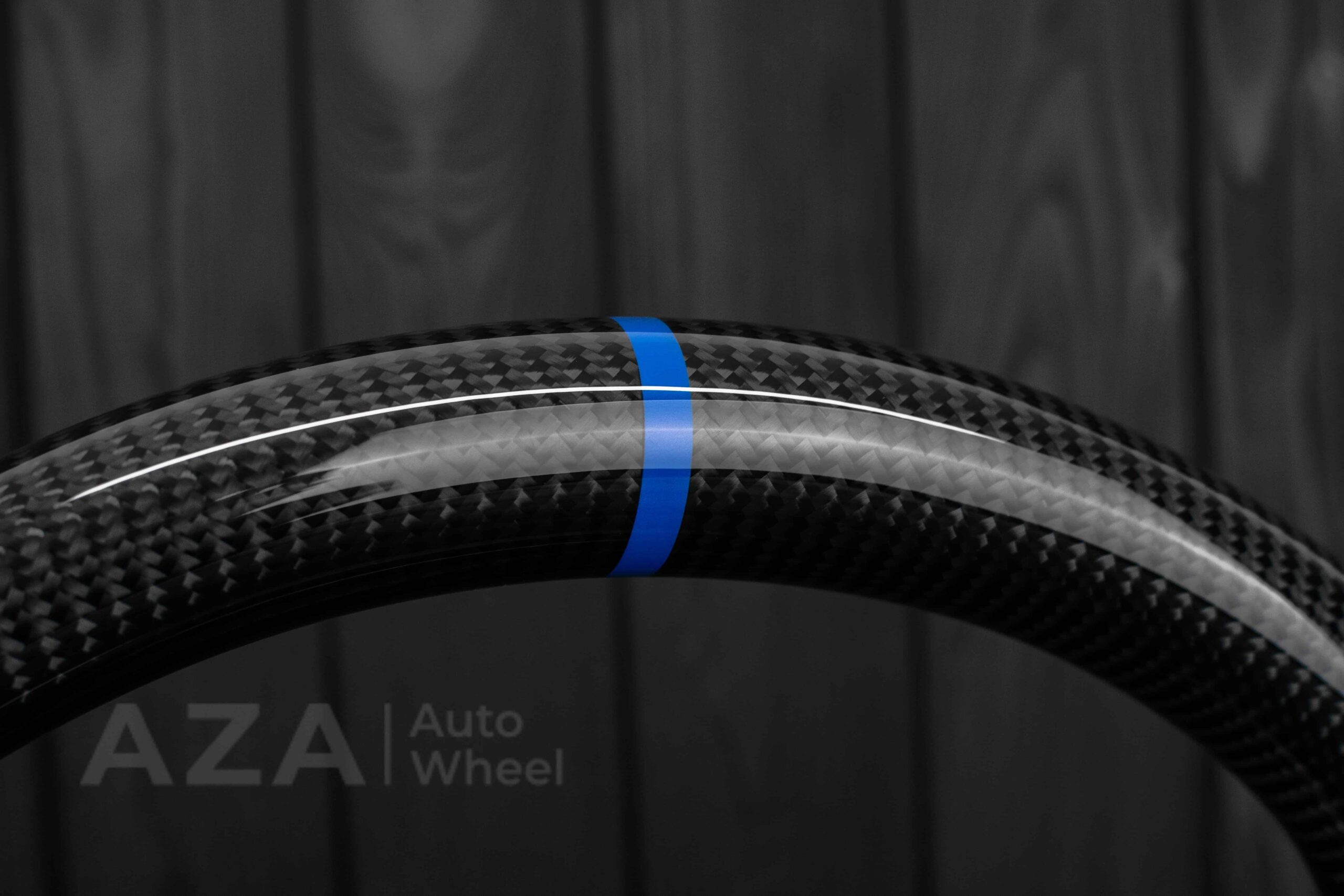 Steering wheel 2020+ TOYOTA SUPRA A90/A91+ Carbon fiber/Perforated leather/Blue stripe - Image 18