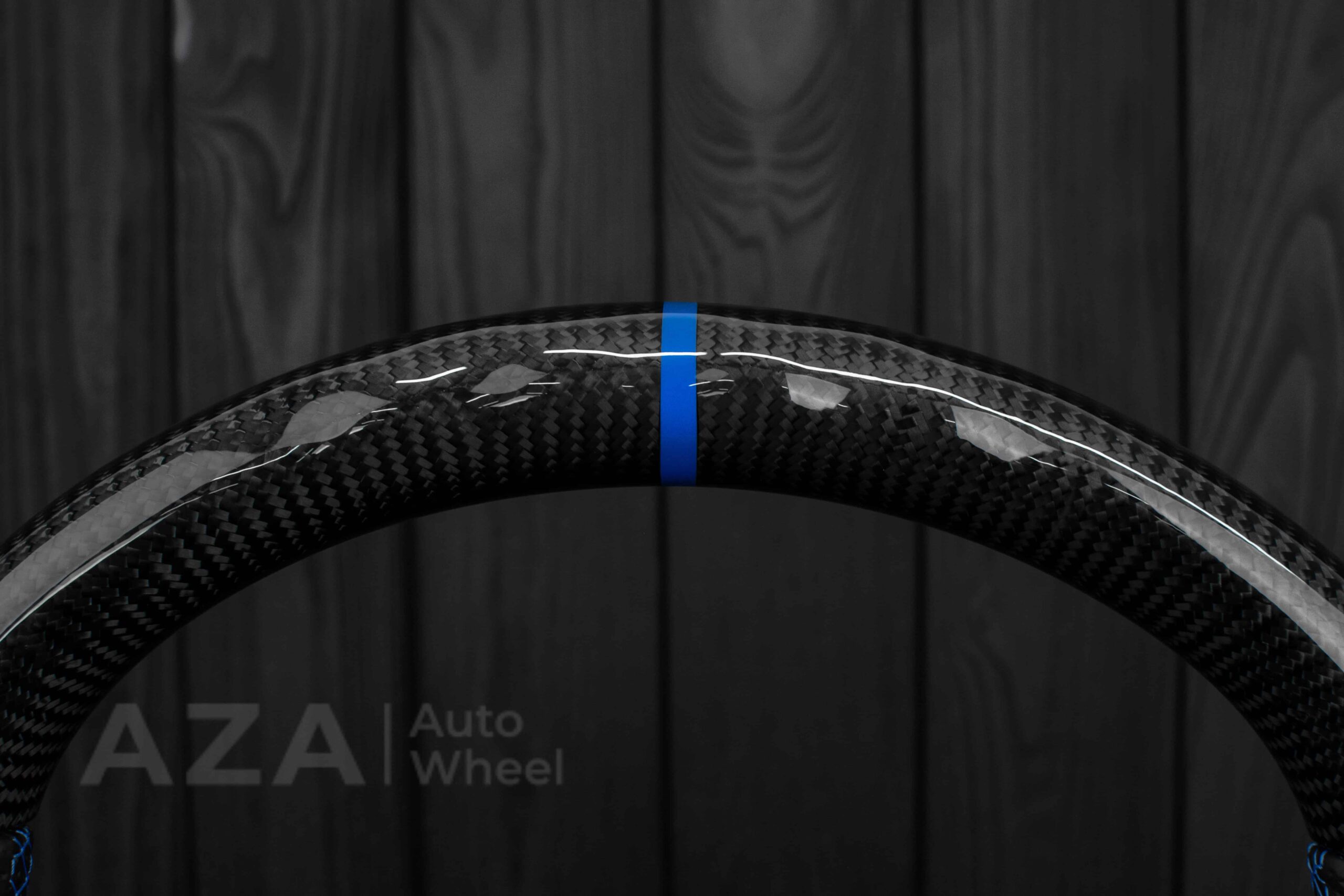 Steering wheel 2020+ TOYOTA SUPRA A90/A91+ Carbon fiber/Perforated leather/Blue stripe - Image 19