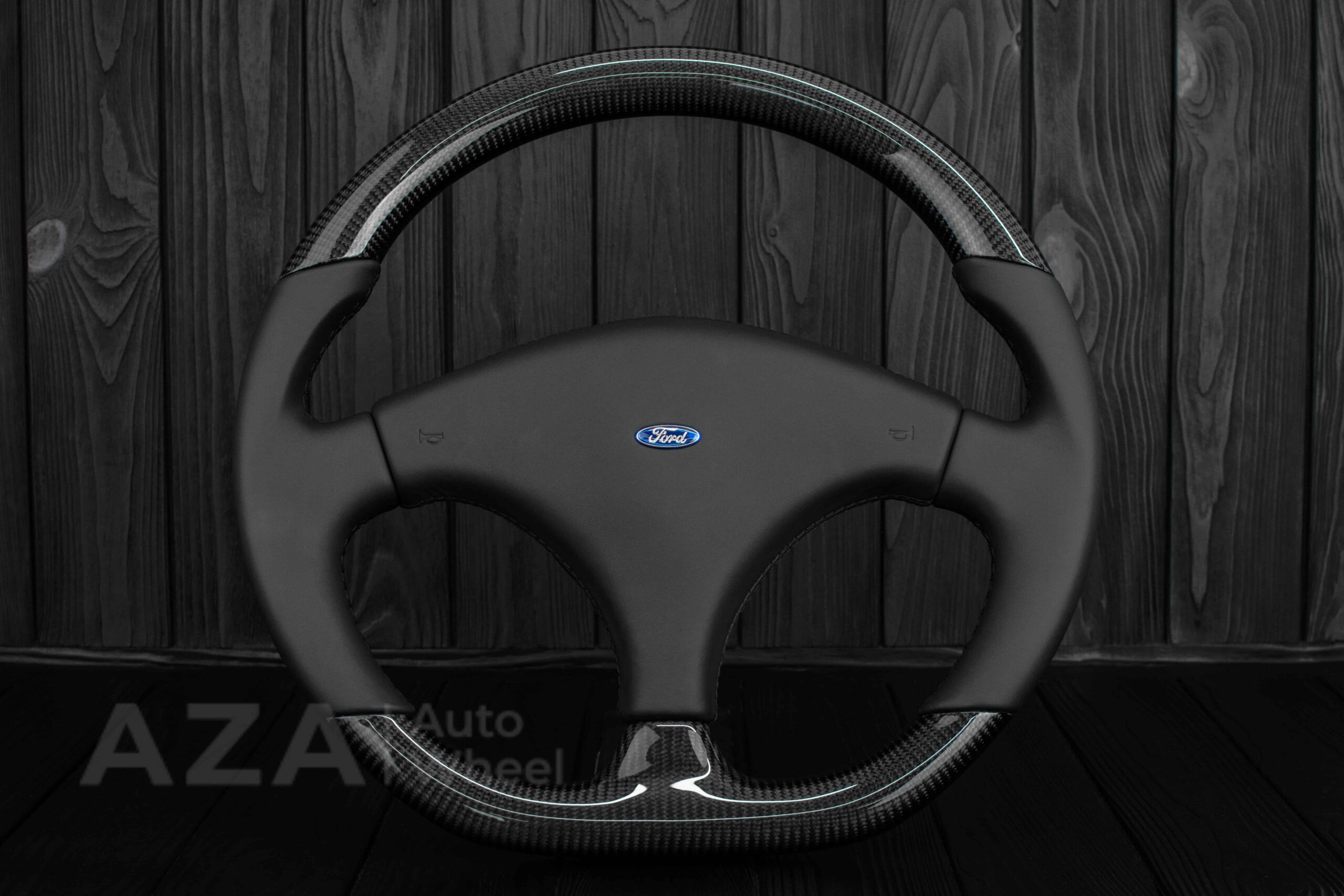 Steering wheel Ford Mustang Fox body SVO Carbon fiber/Italian leather/Flat bottom ($300 will be refunded after you send in your old wheel+horn pad afterwards)