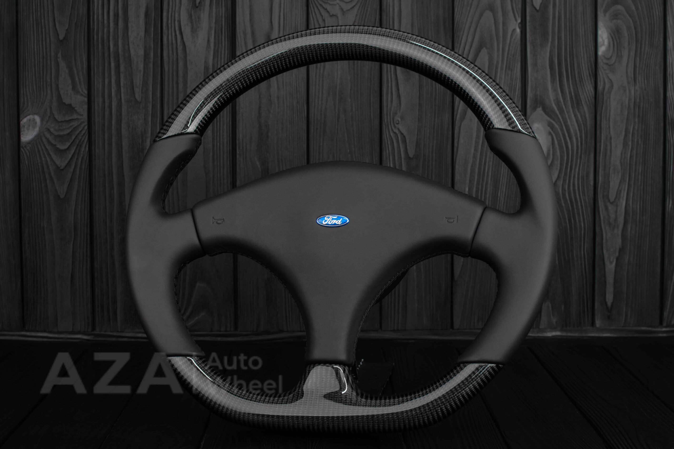 Steering wheel Ford Mustang Fox body SVO Carbon fiber/Italian leather/Flat bottom ($300 will be refunded after you send in your old wheel+horn pad afterwards) - Image 3