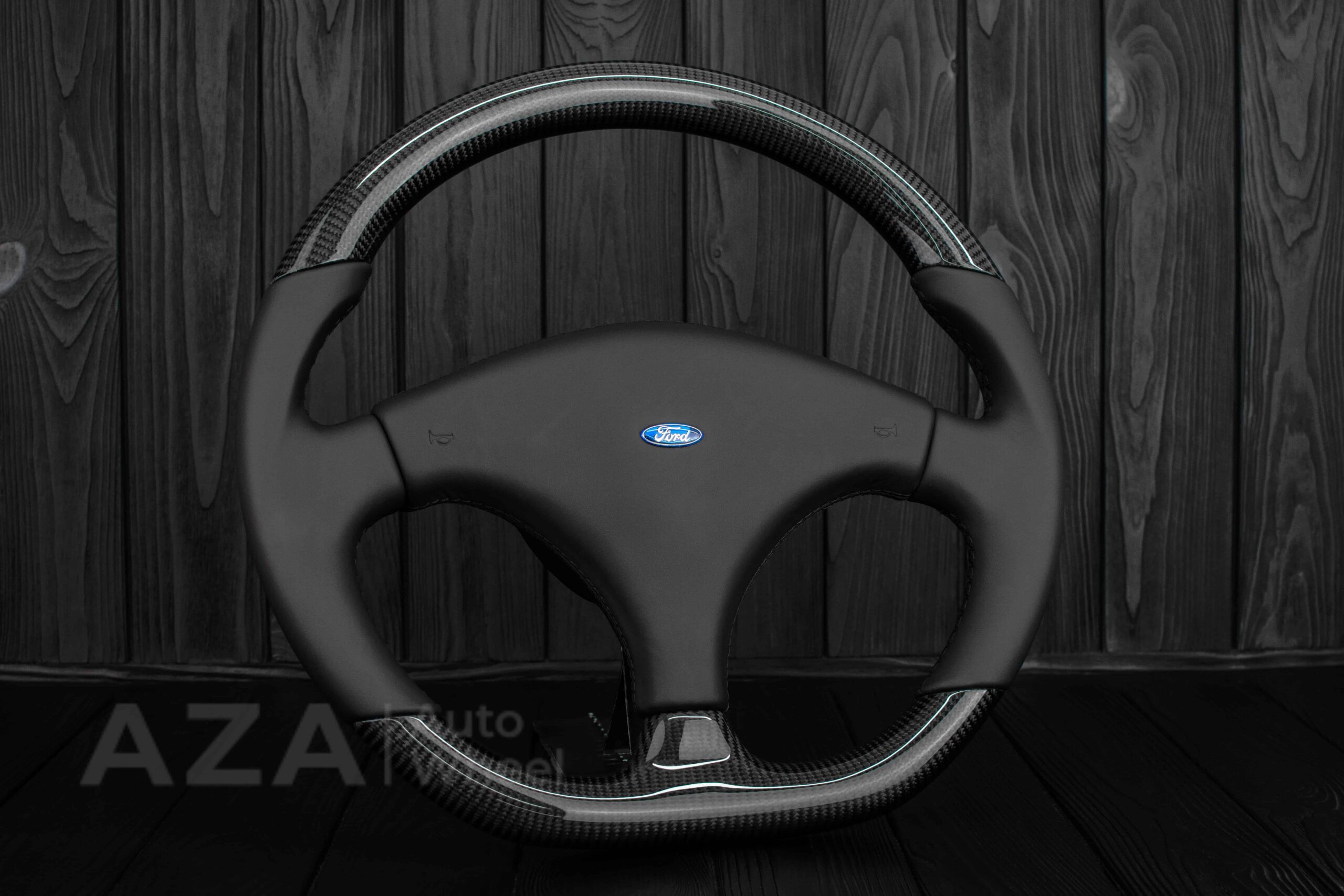 Steering wheel Ford Mustang Fox body SVO Carbon fiber/Italian leather/Flat bottom ($300 will be refunded after you send in your old wheel+horn pad afterwards) - Image 4