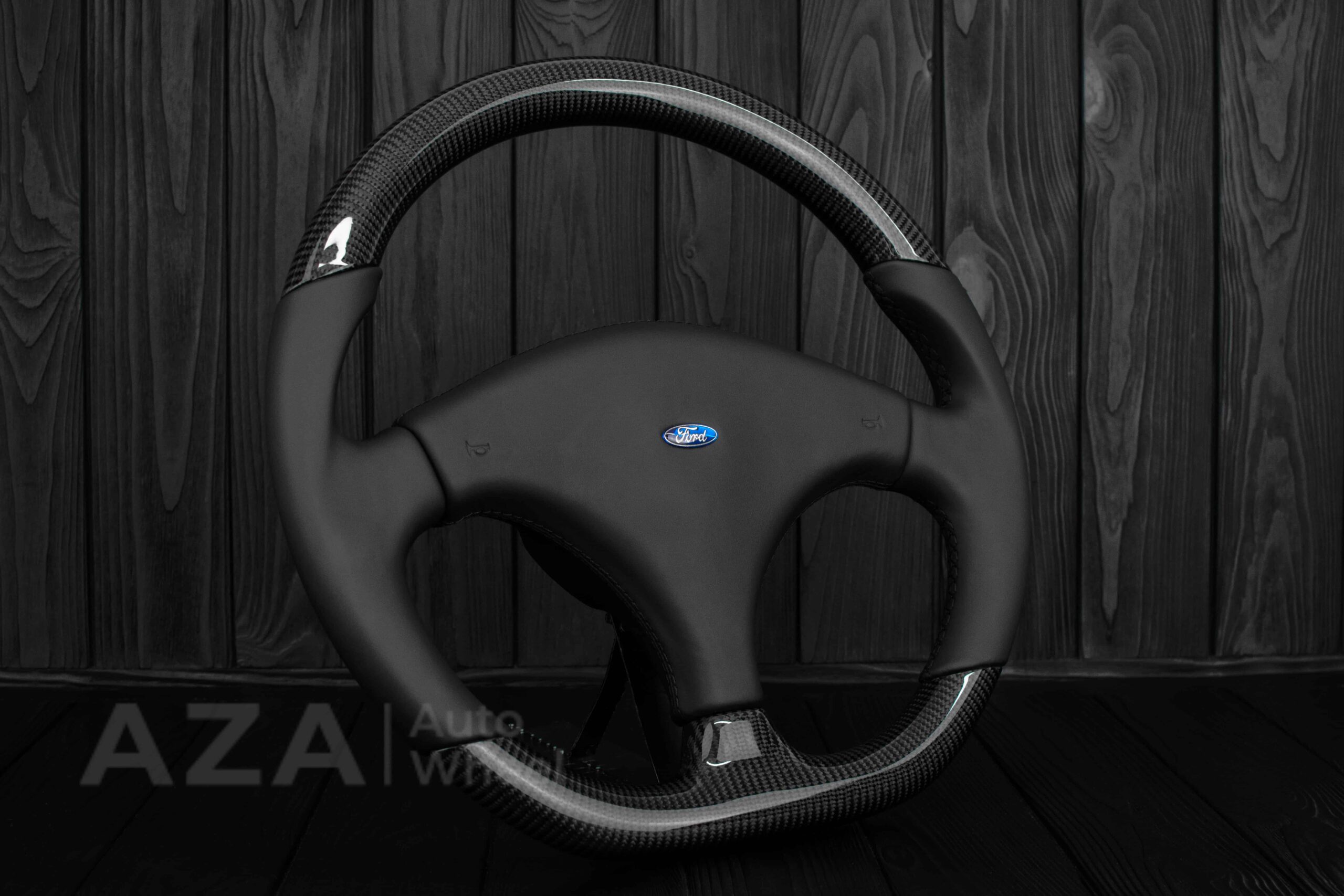 Steering wheel Ford Mustang Fox body SVO Carbon fiber/Italian leather/Flat bottom ($300 will be refunded after you send in your old wheel+horn pad afterwards) - Image 5