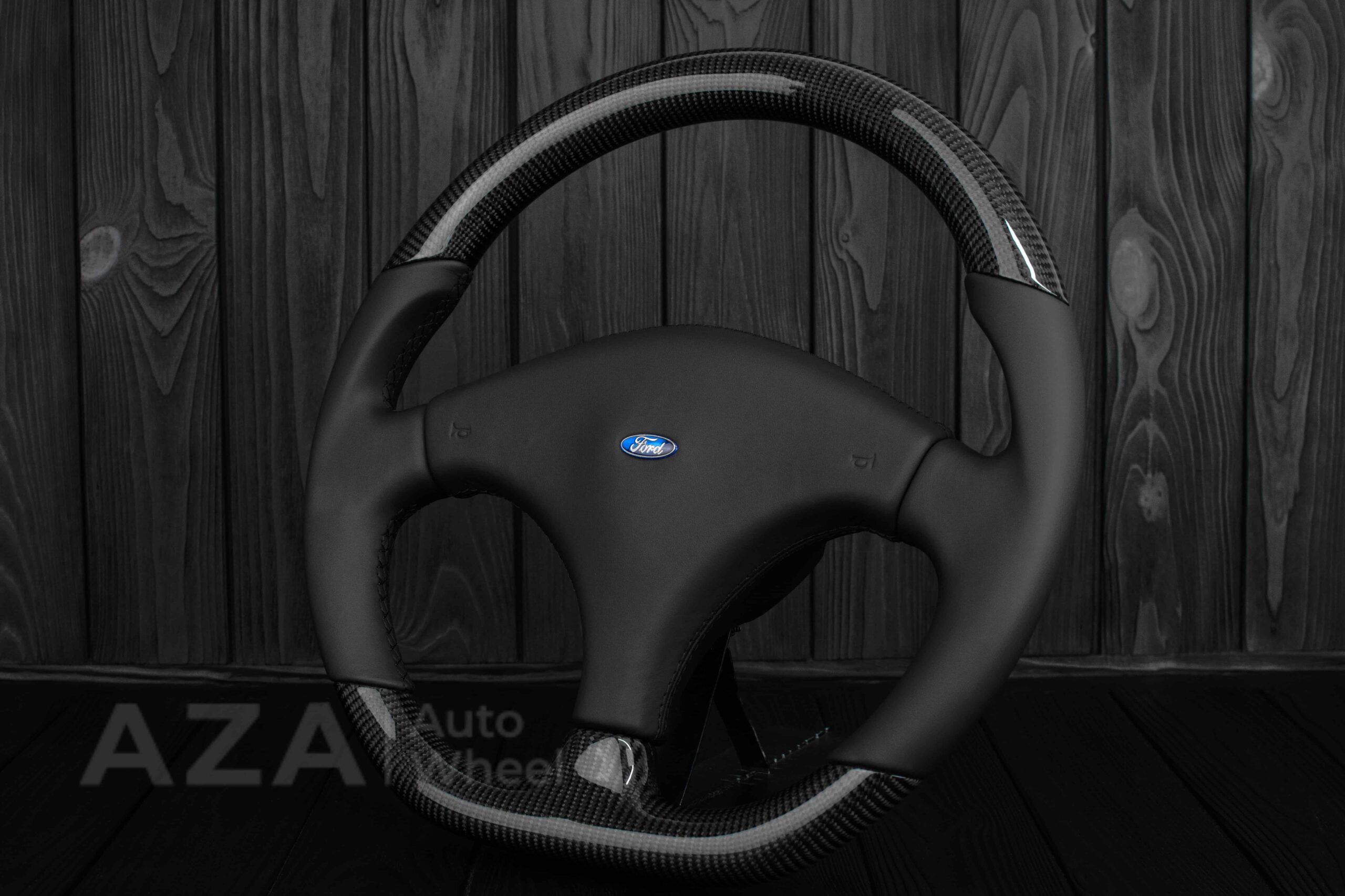 Steering wheel Ford Mustang Fox body SVO Carbon fiber/Italian leather/Flat bottom ($300 will be refunded after you send in your old wheel+horn pad afterwards) - Image 6