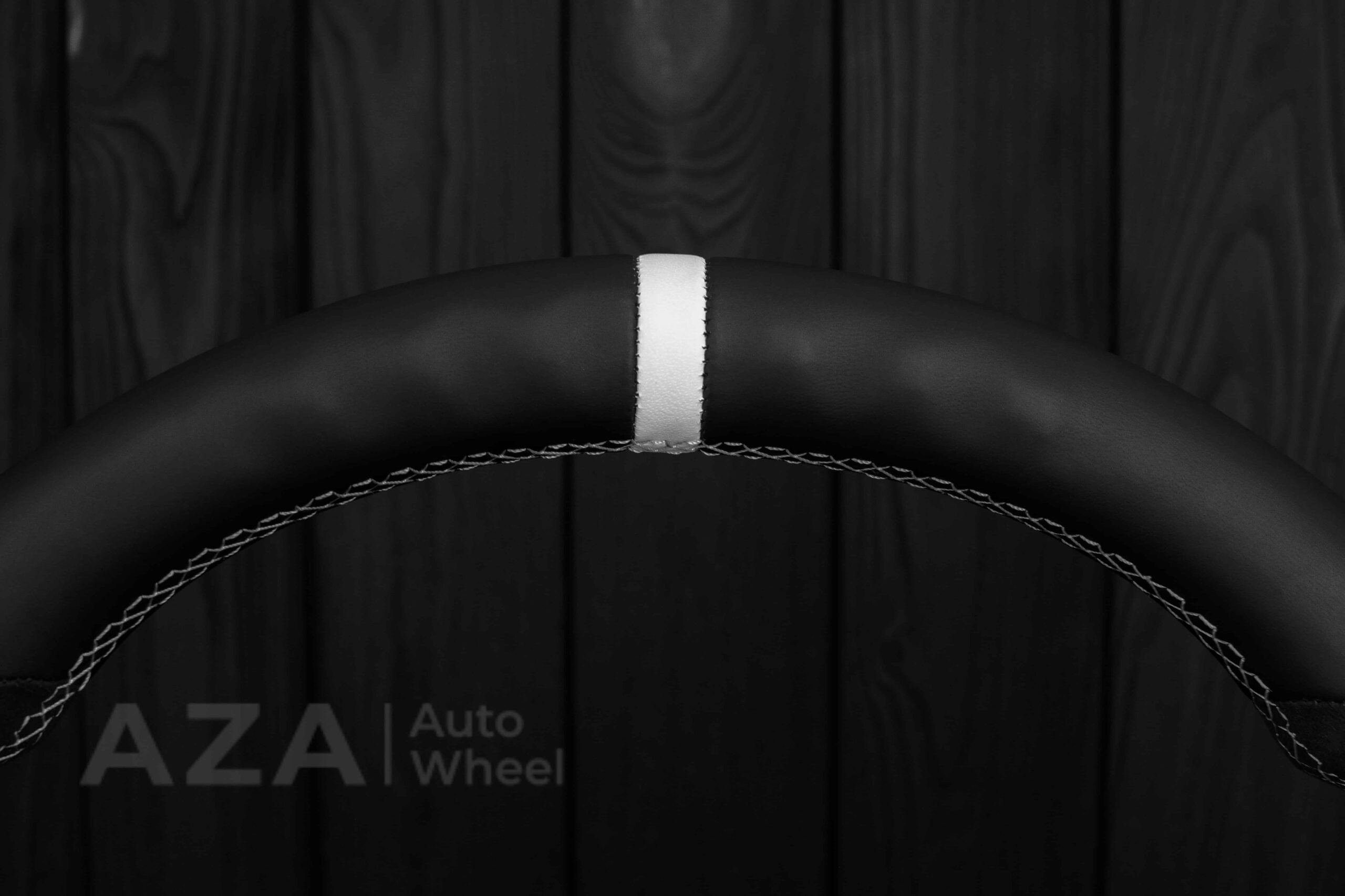 Steering wheel GM, Silverado, Sierra, Escalade, Yukon, S10, Blazer, Tahoe, Suburban (1998-2002) Alcantara/Napa/Light Gray stitch/White Stripe - Image 17