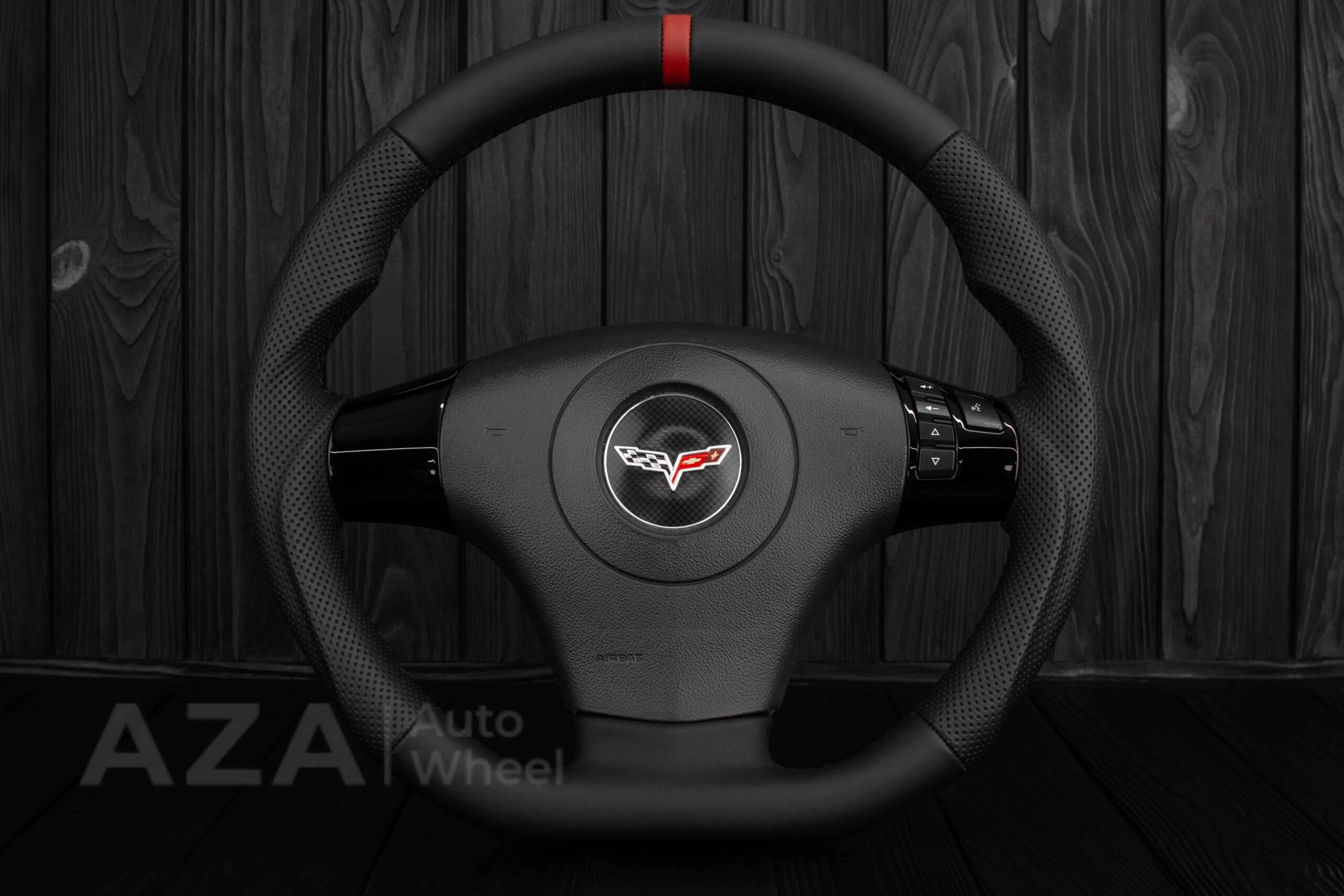 Steering wheel 2006-2011 Corvette C6 Napa/Red Stripe