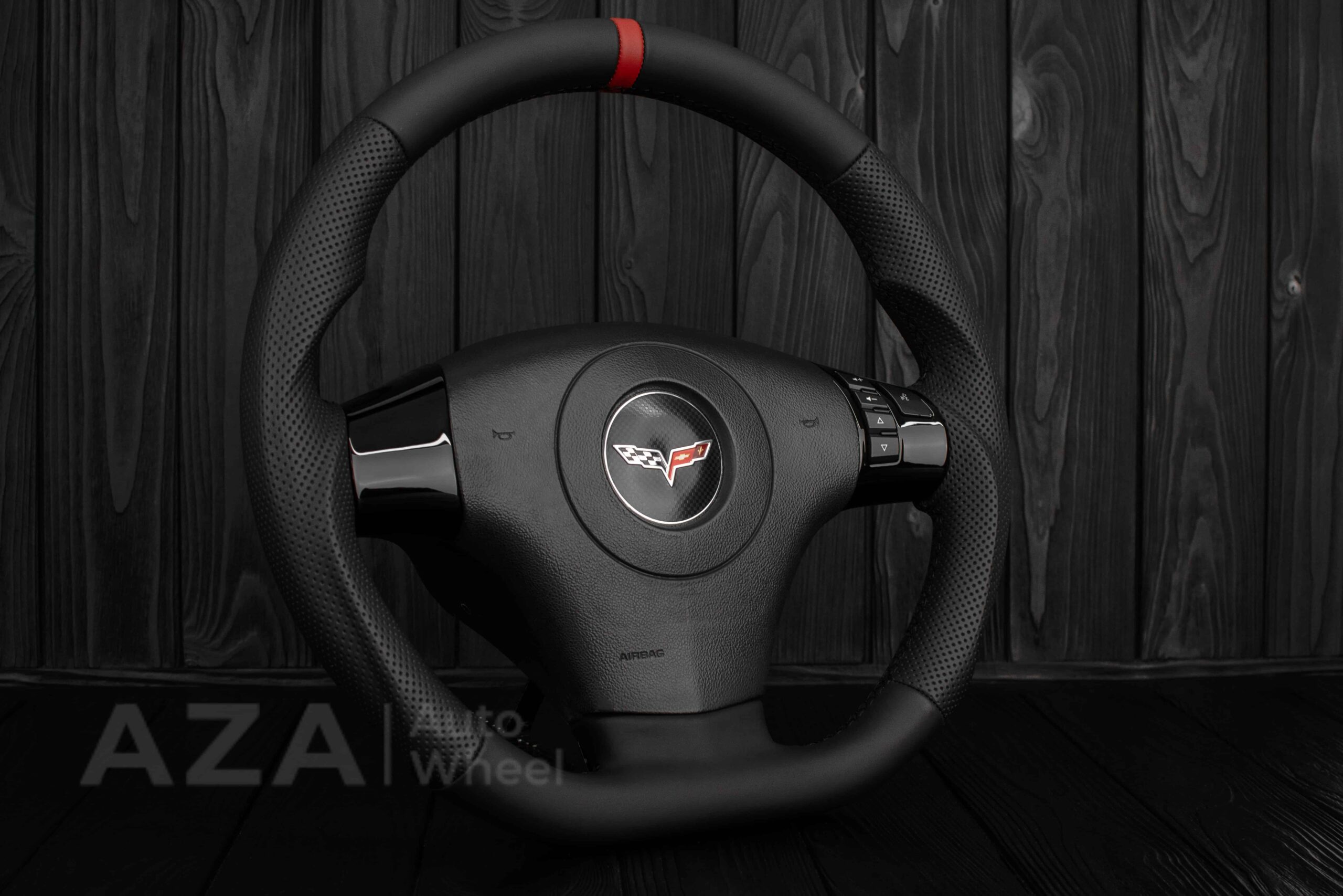 Steering wheel 2006-2011 Corvette C6 Napa/Red Stripe - Image 5