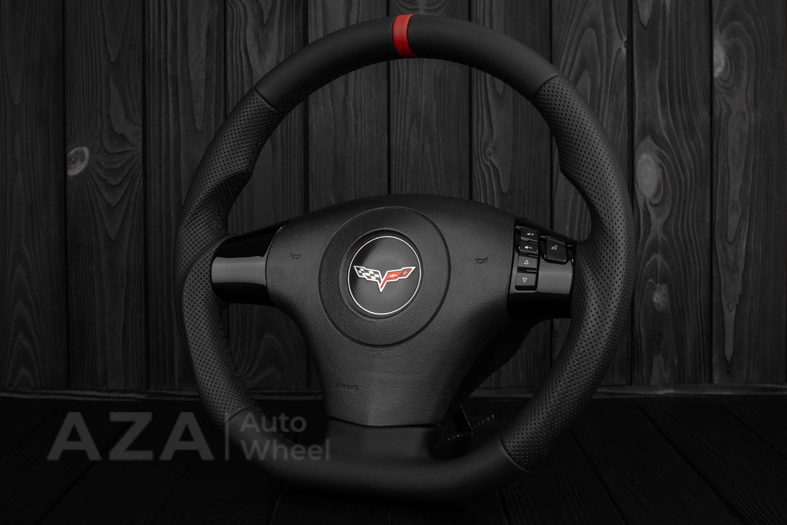 Steering wheel 2006-2011 Corvette C6 Napa/Red Stripe - Image 6