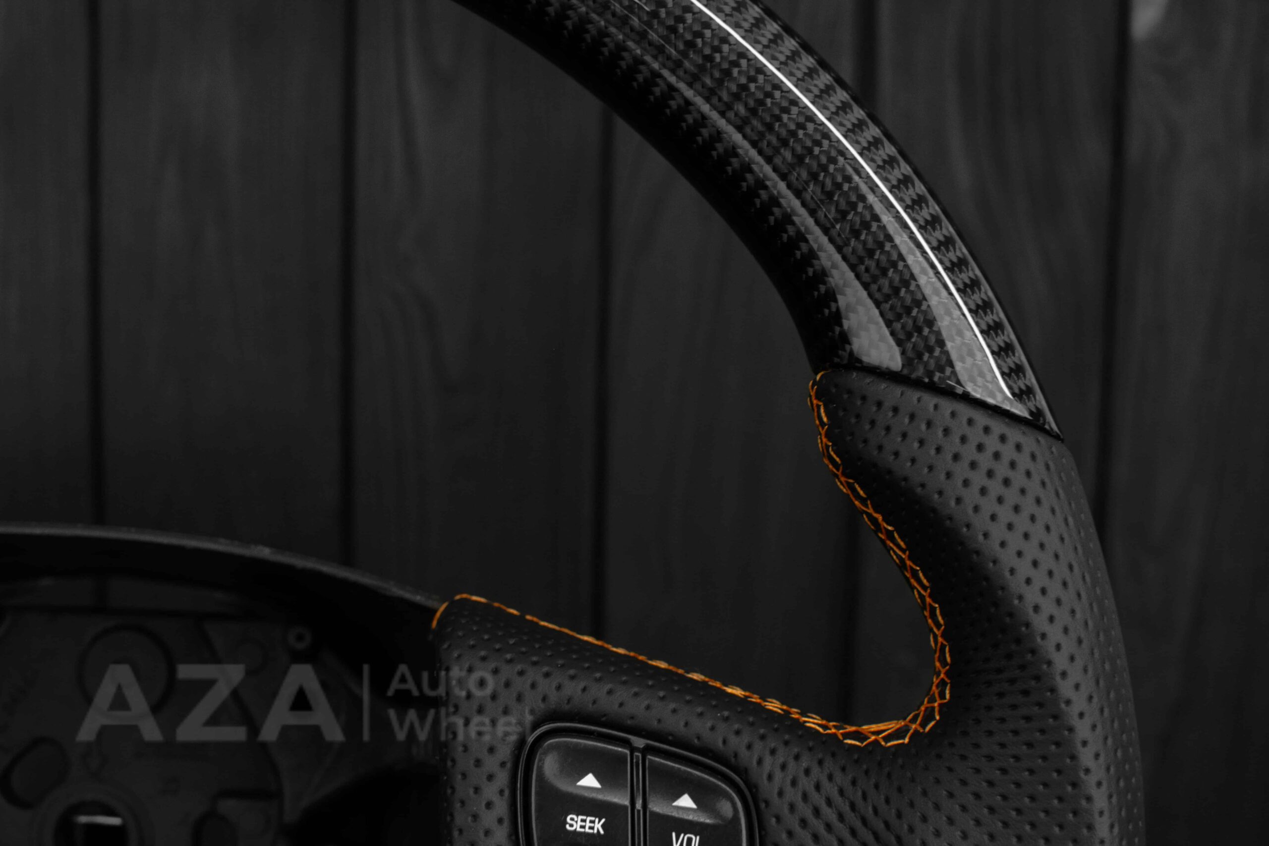 Steering wheel GM, Silverado, Sierra, Yukon, H2, Trailblazer 2003+ Carbon fiber/Napa/ Orange Accents - Image 8